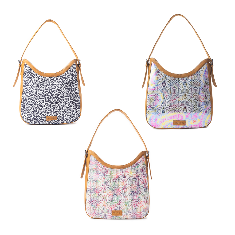 Desert Snow Leopard Leather Bag In Multicolor