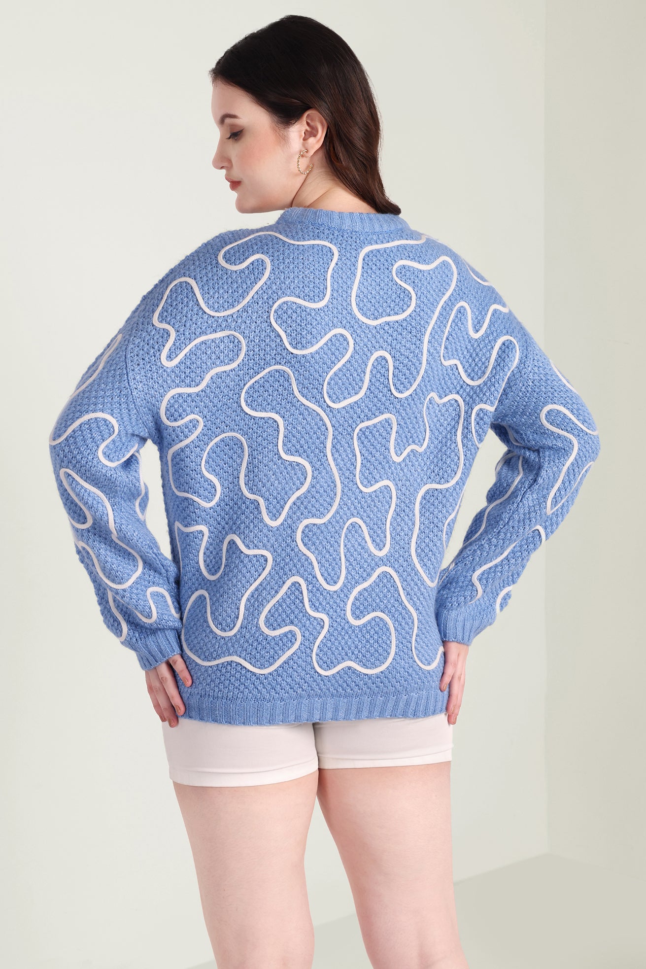 Twist of West Knitted Sweater in Blue