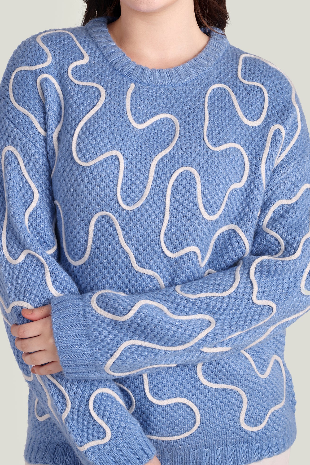 Twist of West Knitted Sweater in Blue