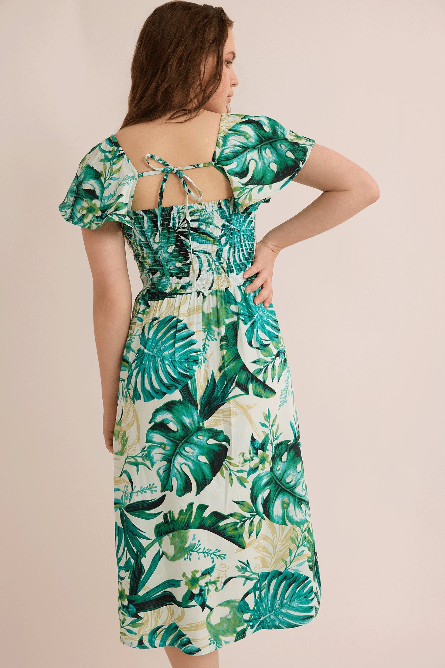 Andrea's Adventure Empire Waist Dress In Multicolor