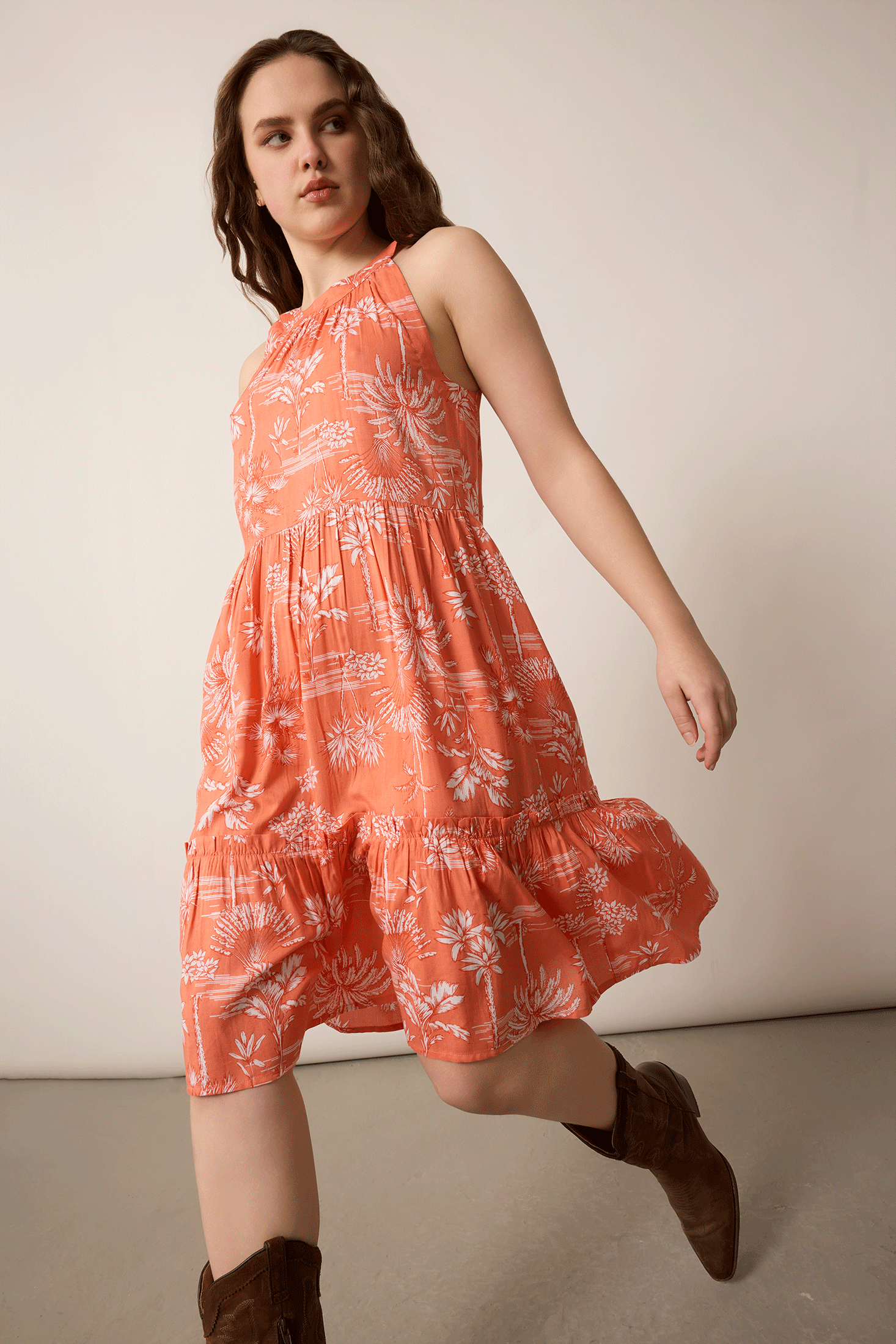Madeline Halter Dress In Orenge