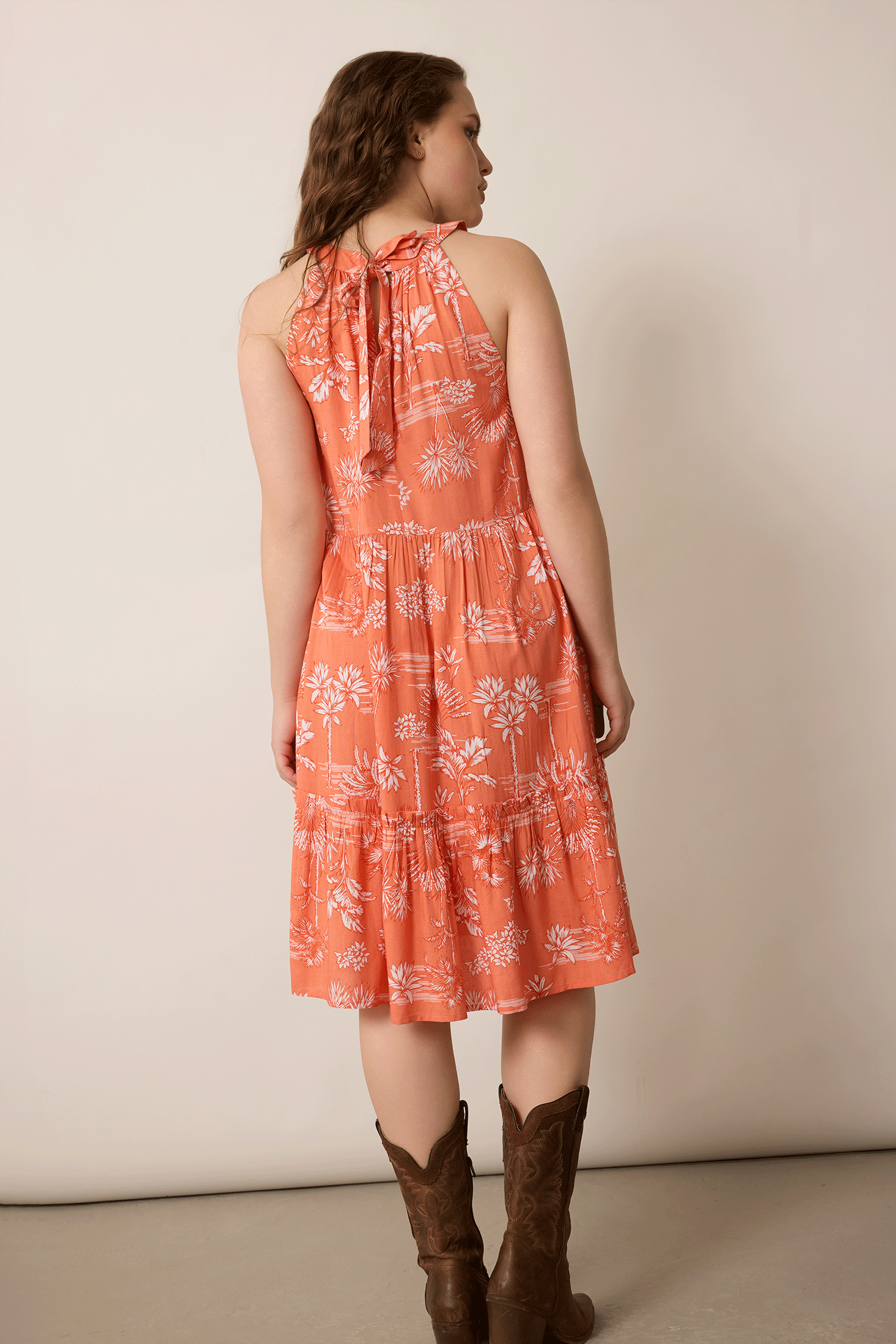 Madeline Halter Dress In Orenge