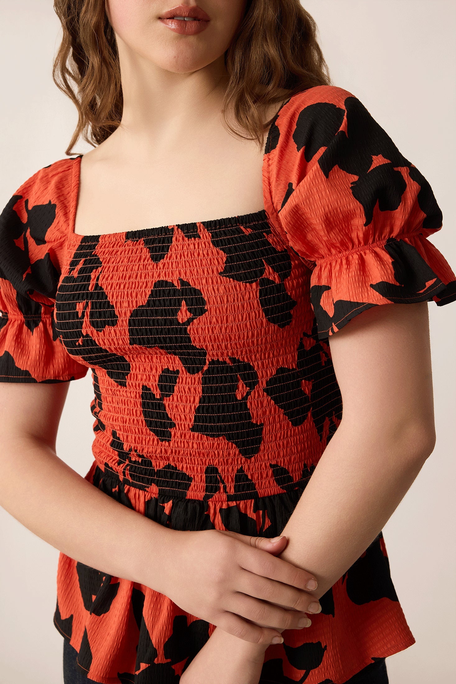 Bailey in Bold Peplum Top In Red
