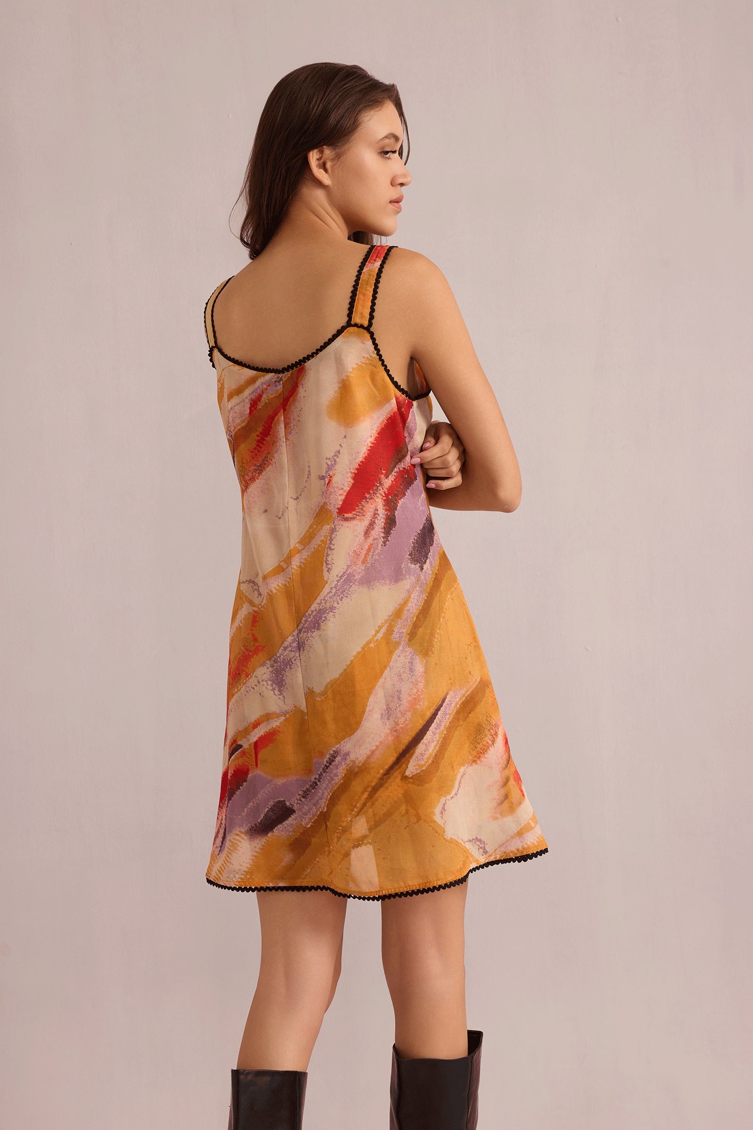 Sky Streamer A-Line Dress iN Orange