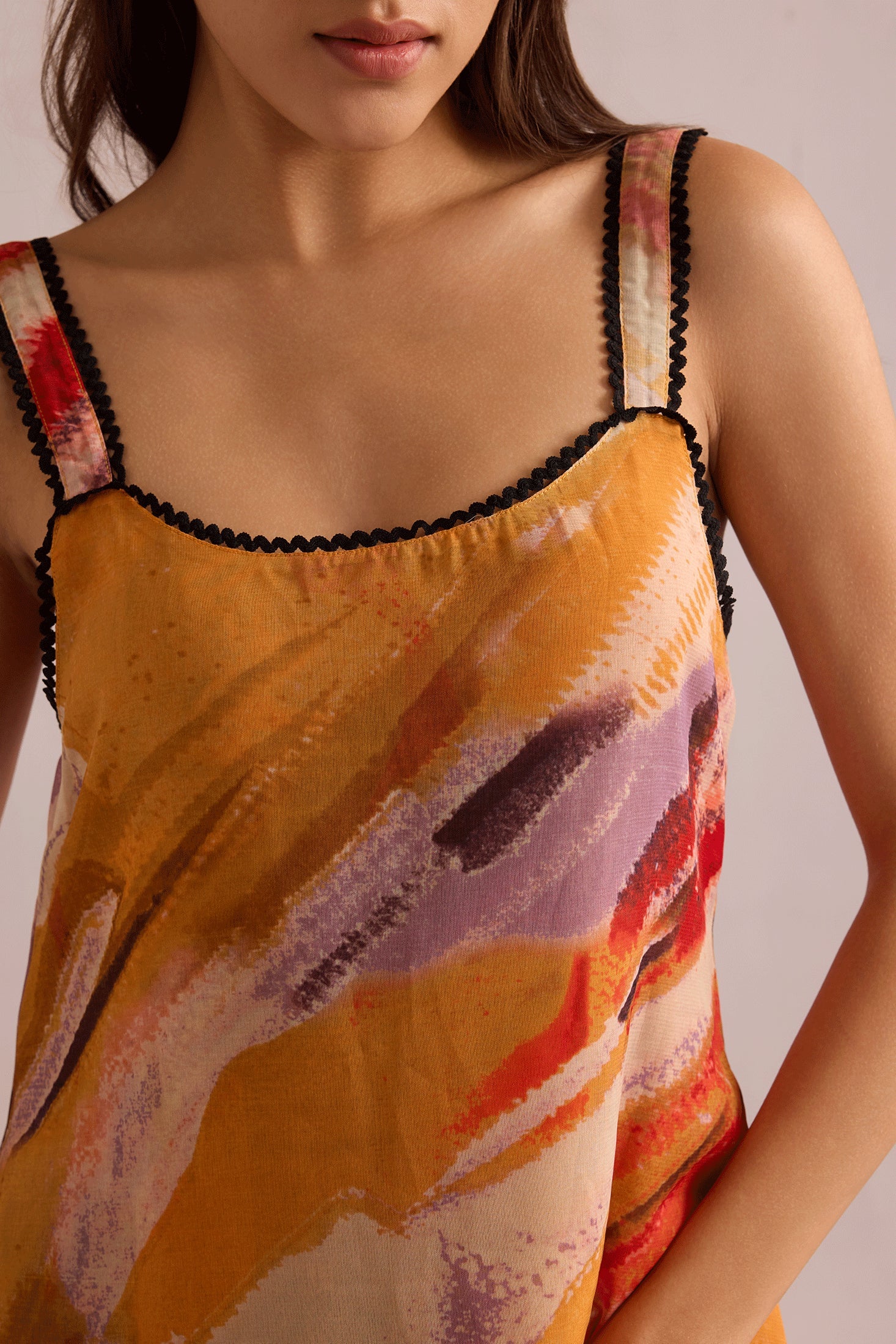 Sky Streamer A-Line Dress iN Orange