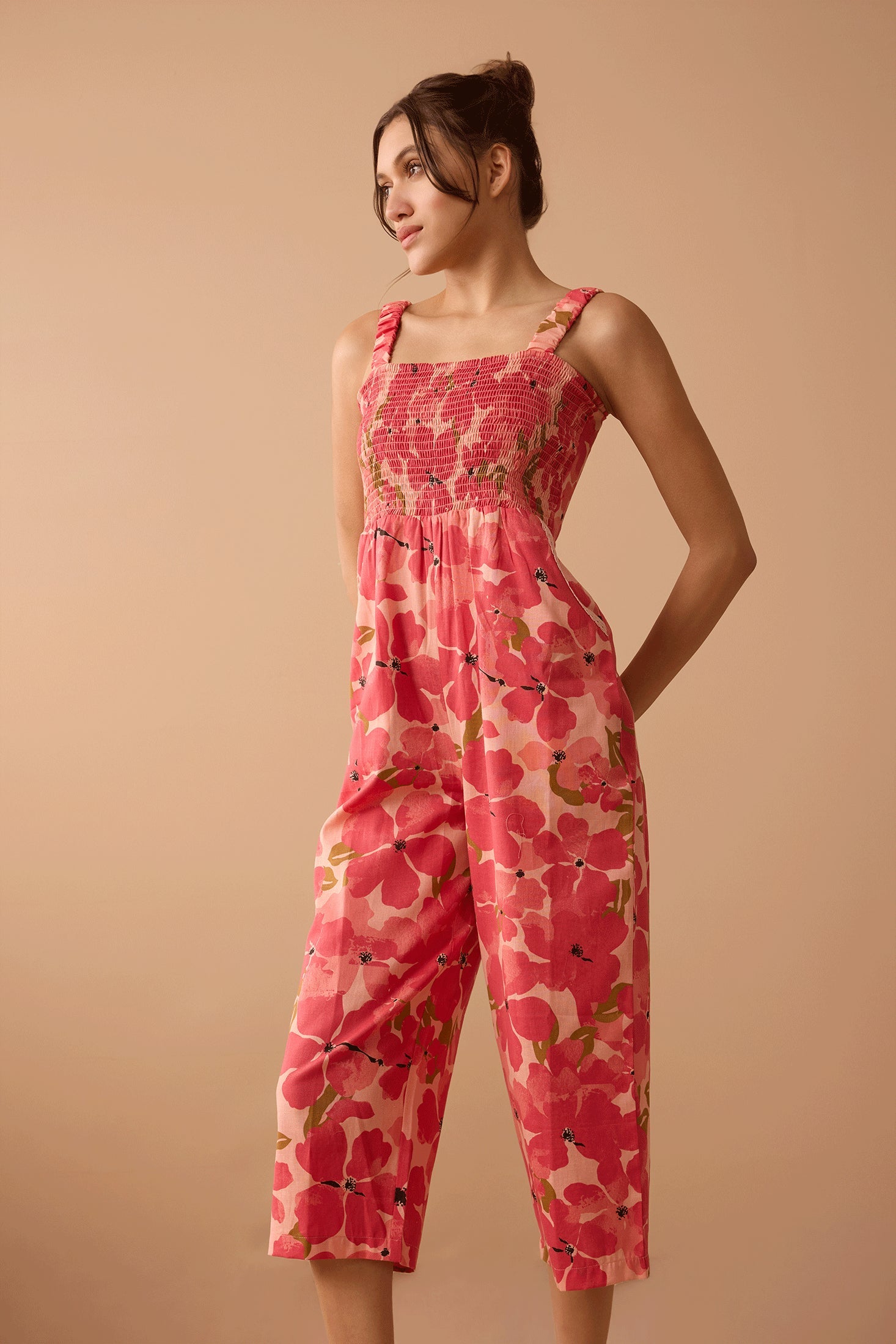 Danielle's Delight Floral Jumper In Orange