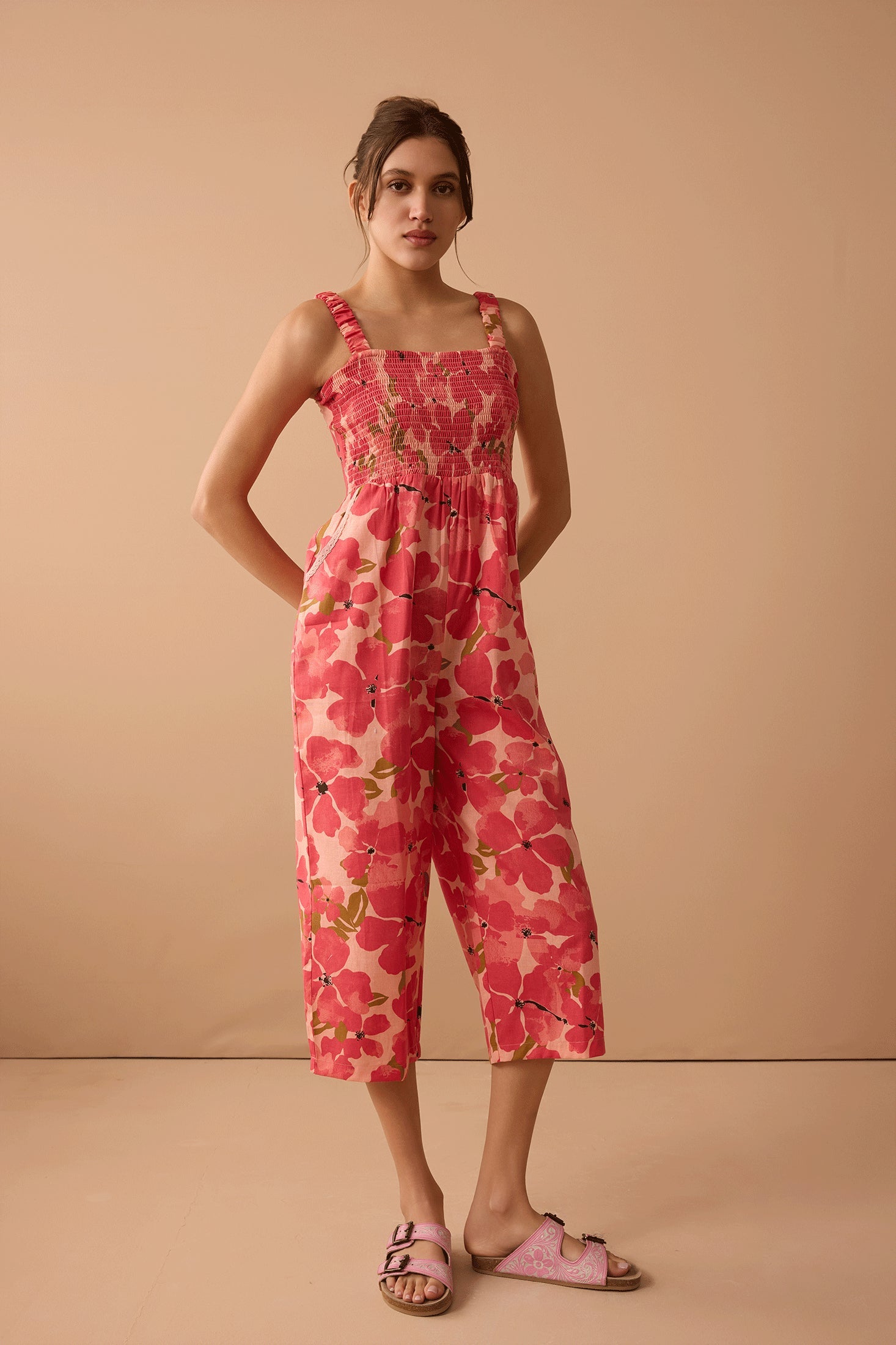 Danielle's Delight Floral Jumper In Orange