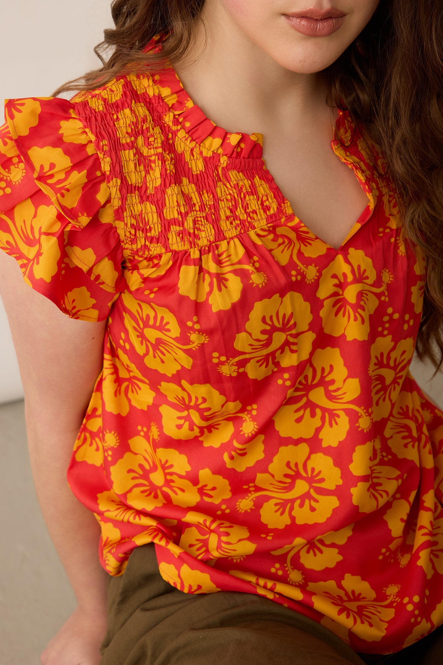 Love of Lydia Floral Top In Yellow