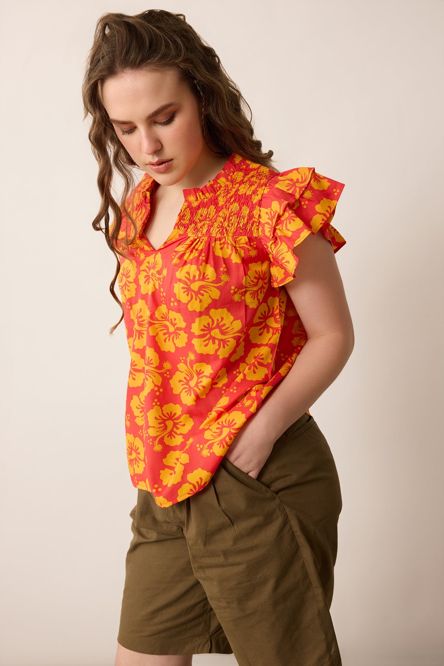 Love of Lydia Floral Top In Yellow