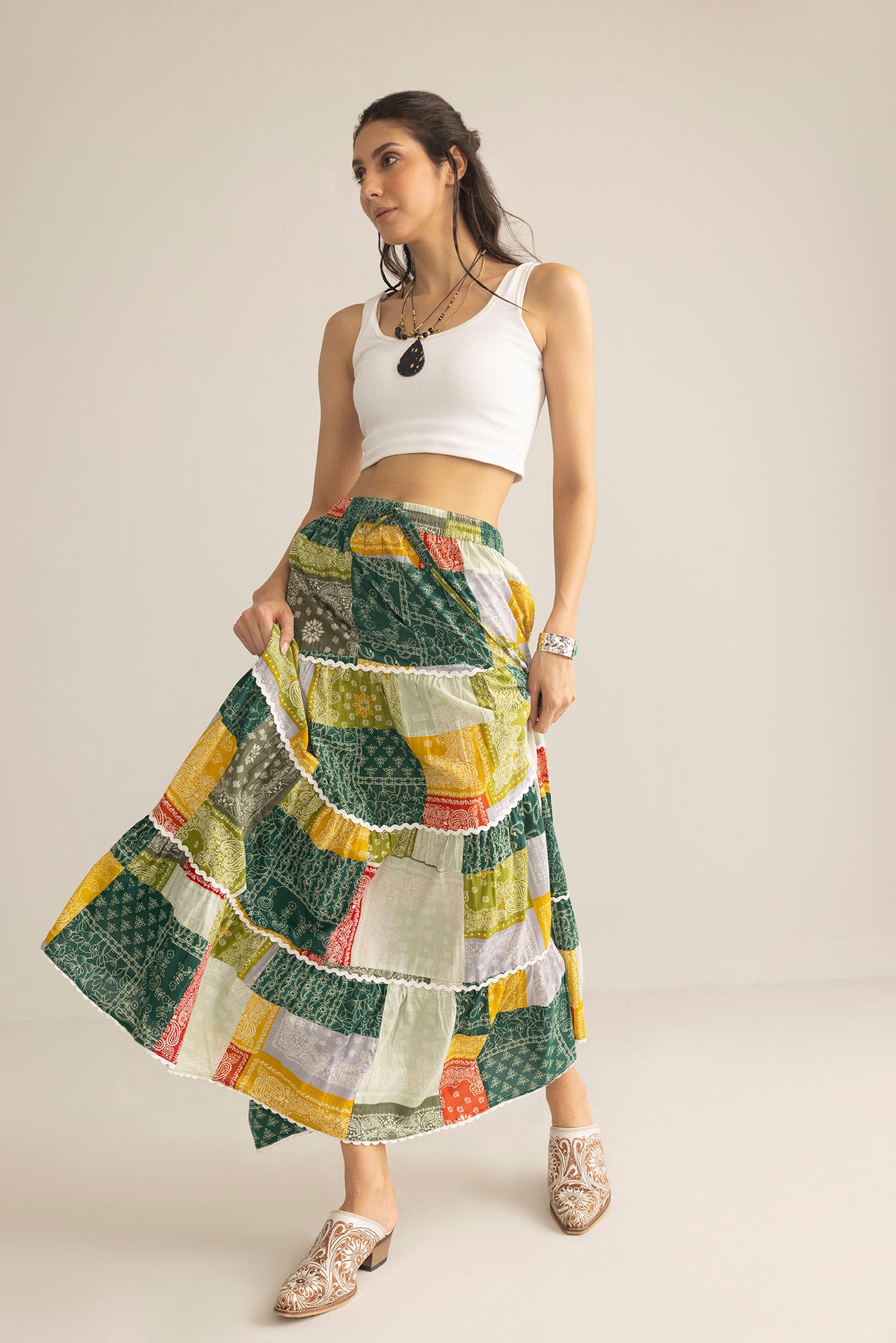 Junebug Patchwork Skirt in  Vintage Mix