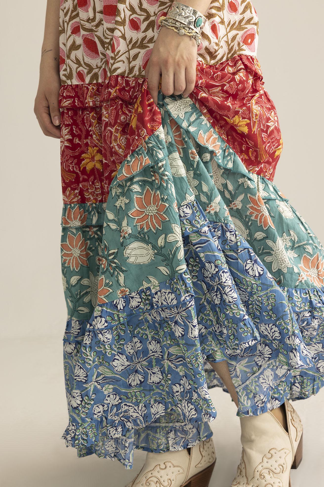 Kismet Patchplay Skirt in Poppy Bloom