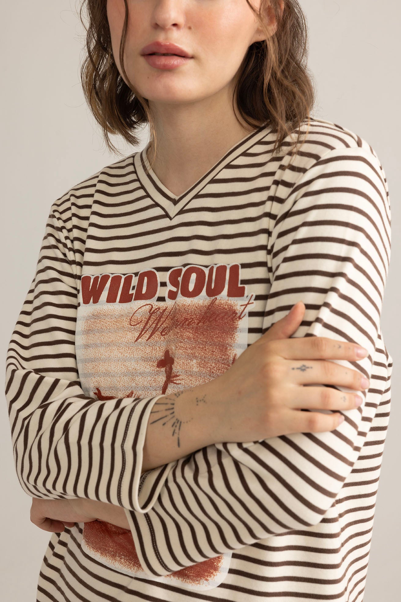 Bloomin' Ride Striped Top in Vanilla Smoke