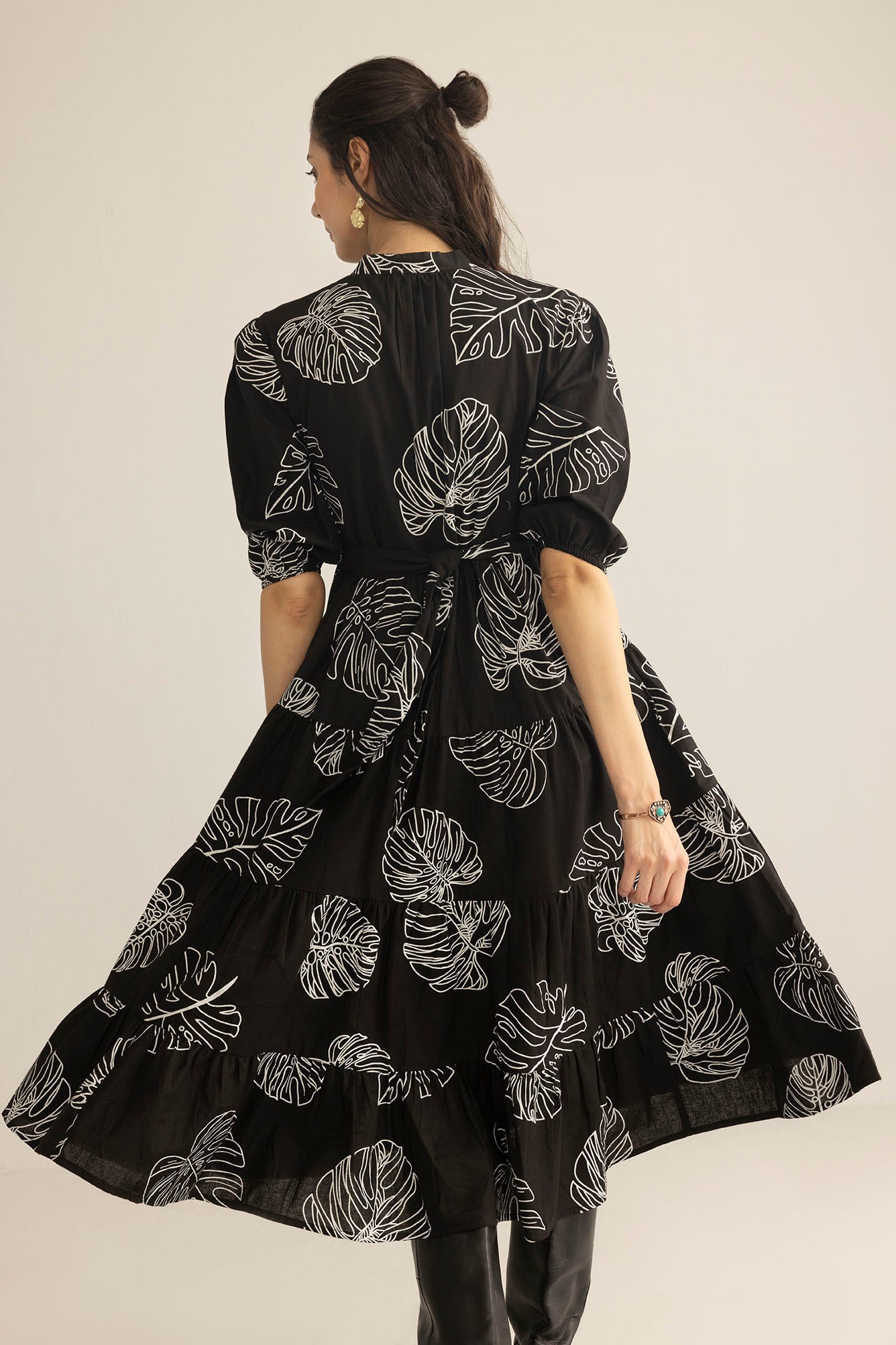 Botanica Moon Maxi Dress in Shadow Black