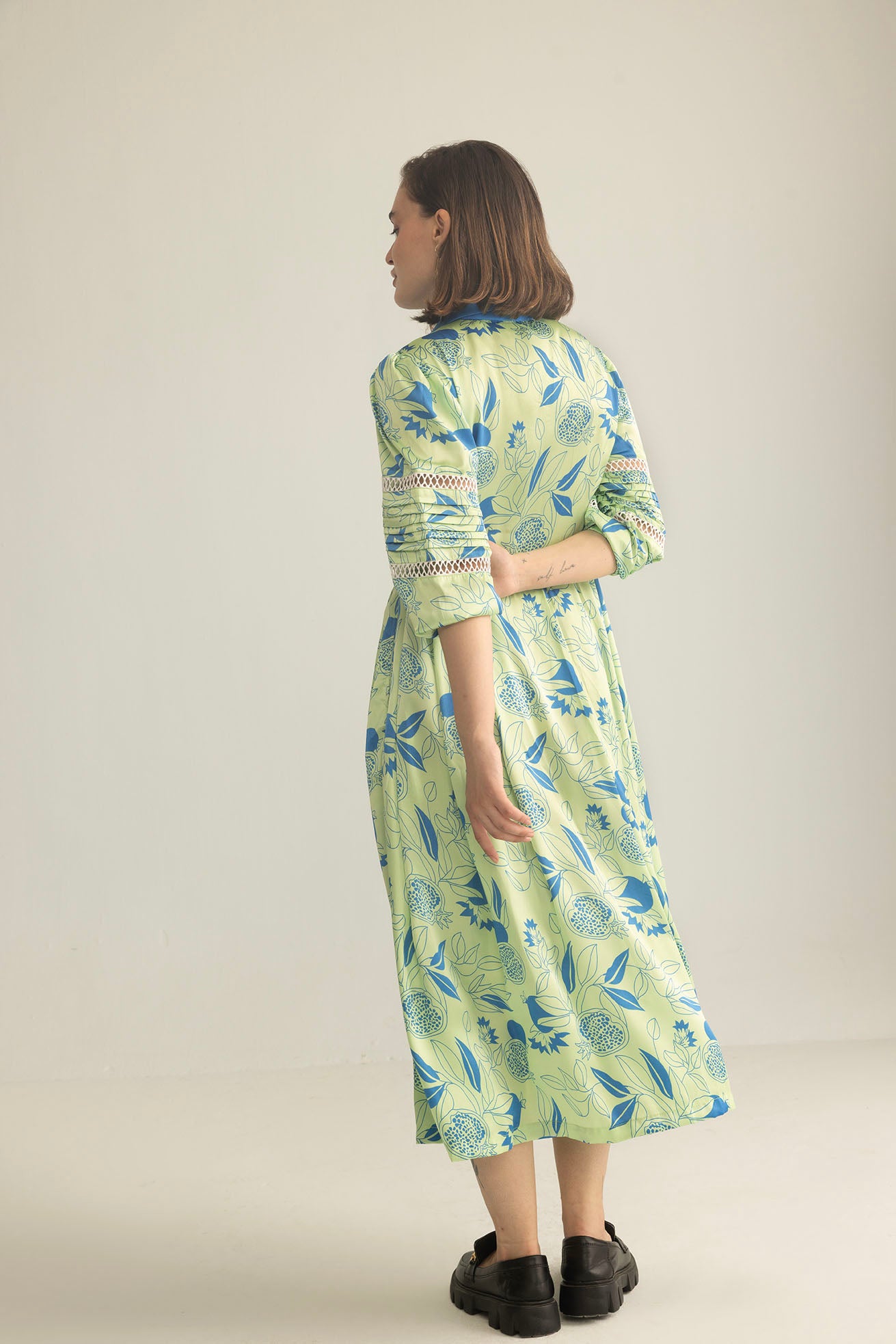 Sweet Syllable Shirt Dress in green