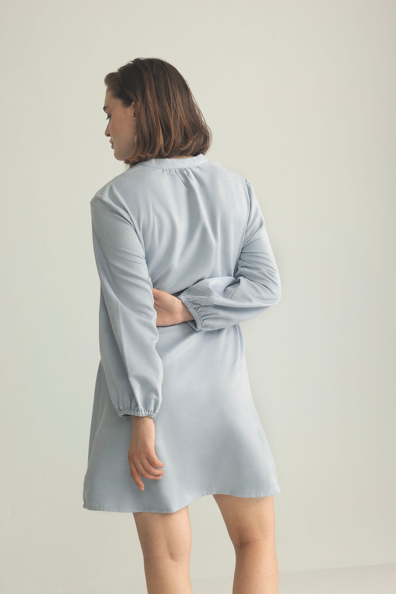Raven March Shirt Dress in Light Grey
