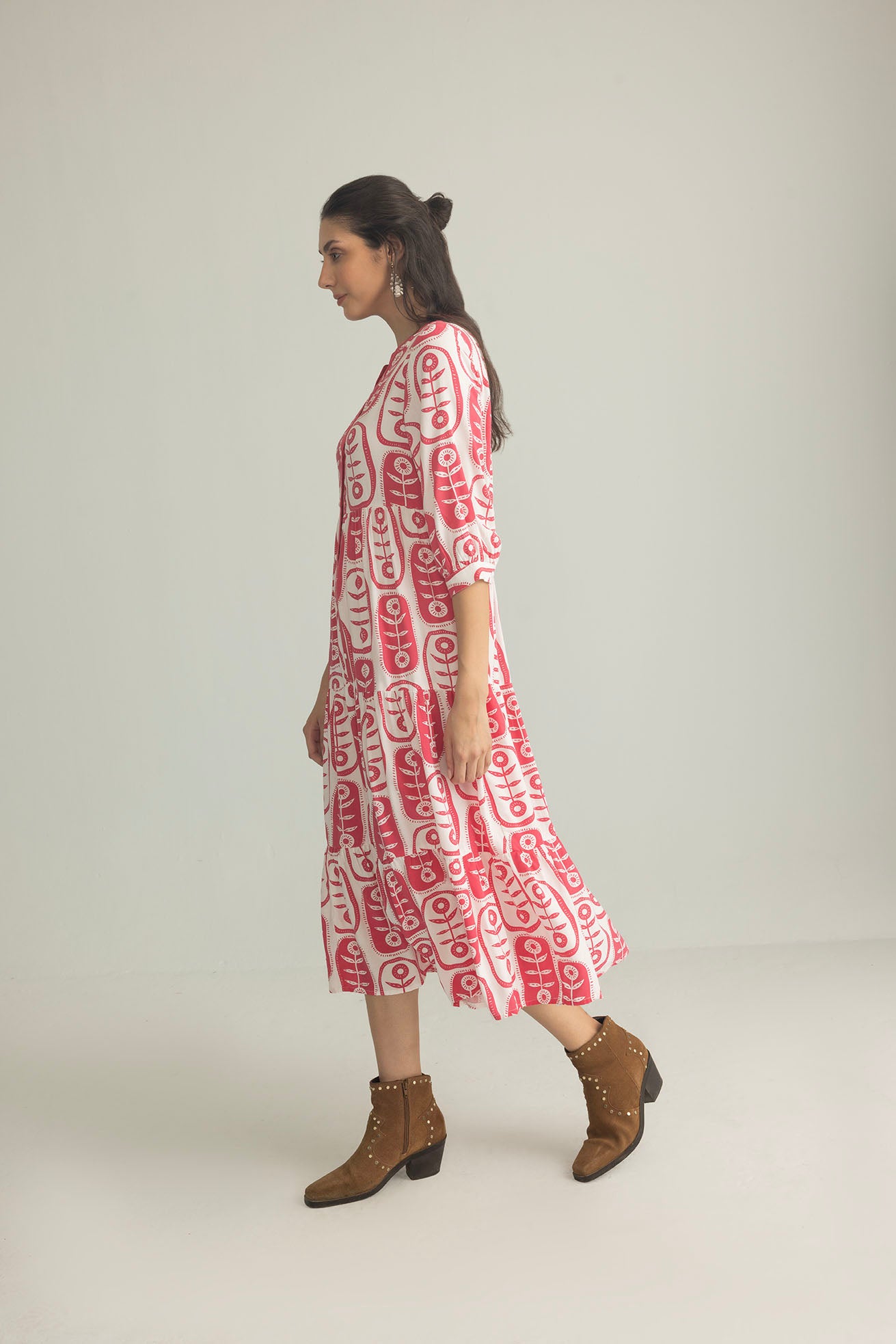 The Herbarium Long Dress in Ivory Pink