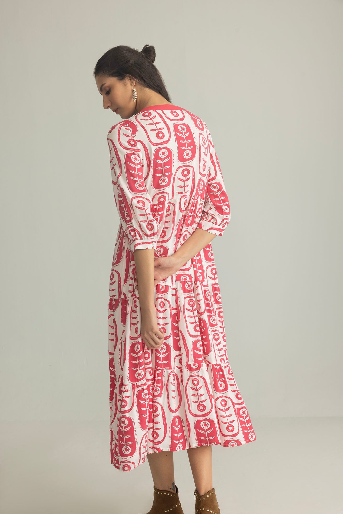 The Herbarium Long Dress in Ivory Pink