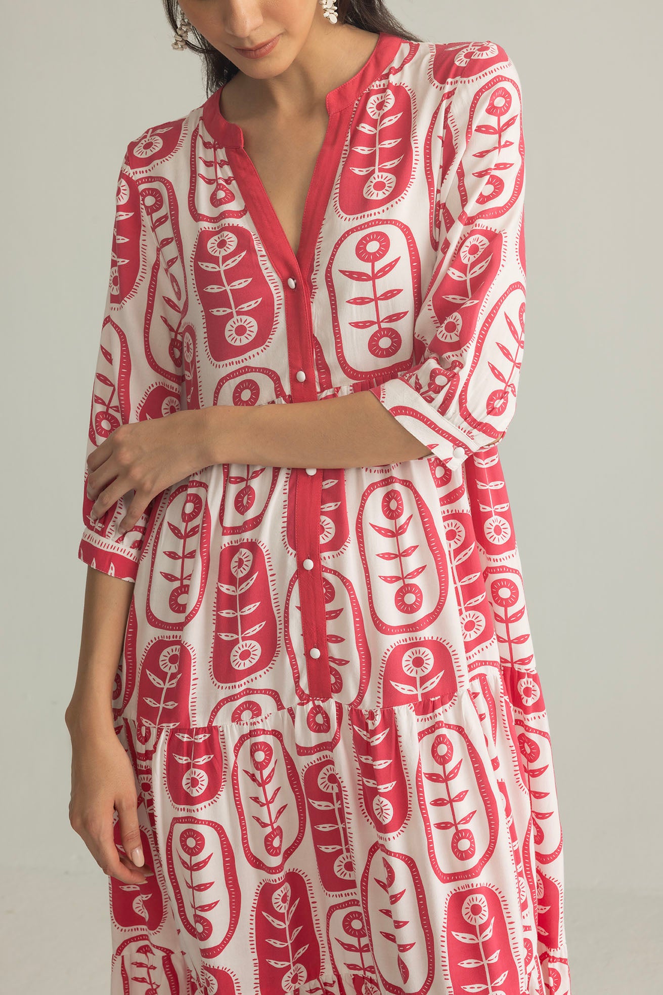 The Herbarium Long Dress in Ivory Pink