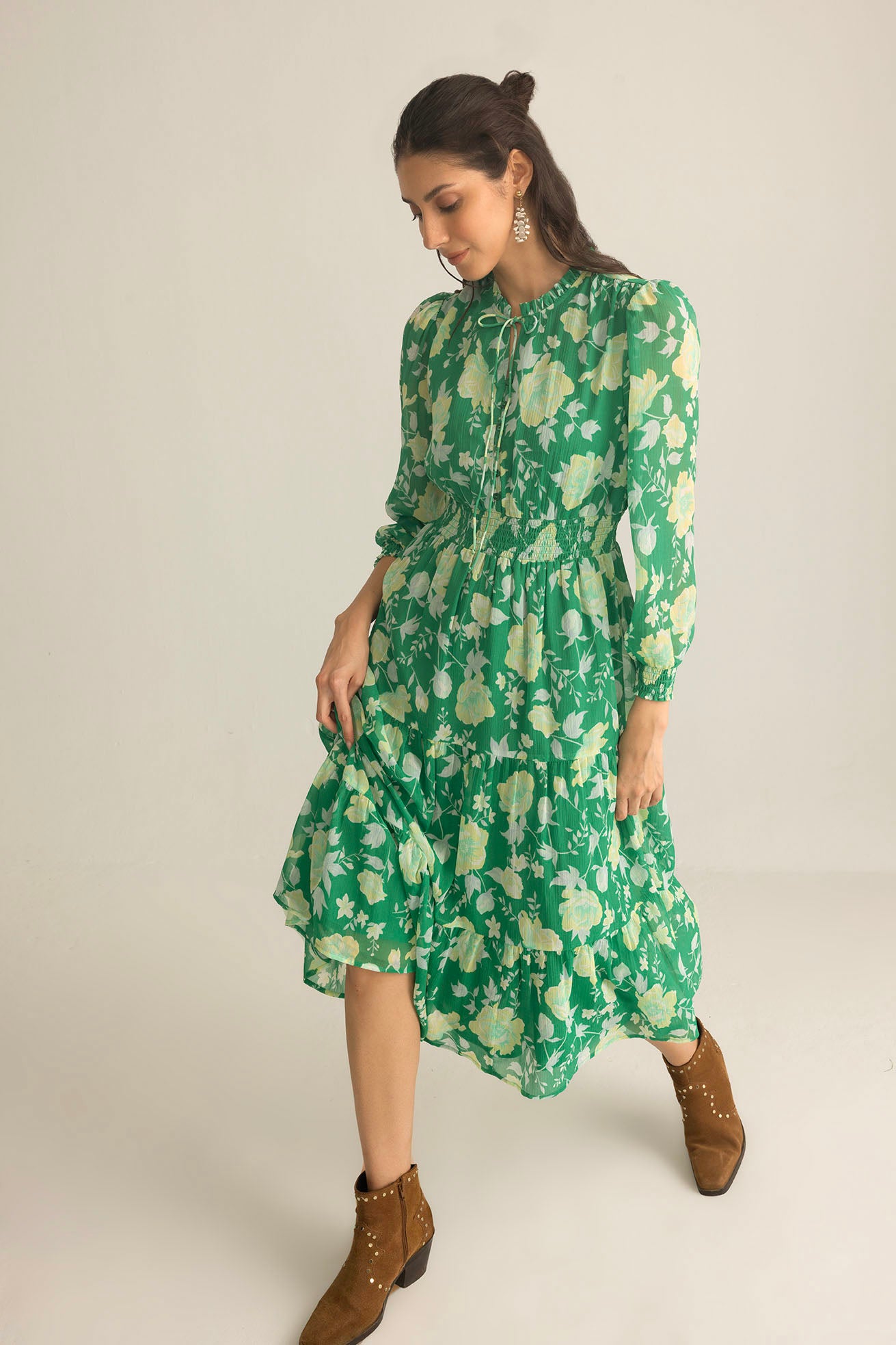 Fleur de Dusk Dress in Green