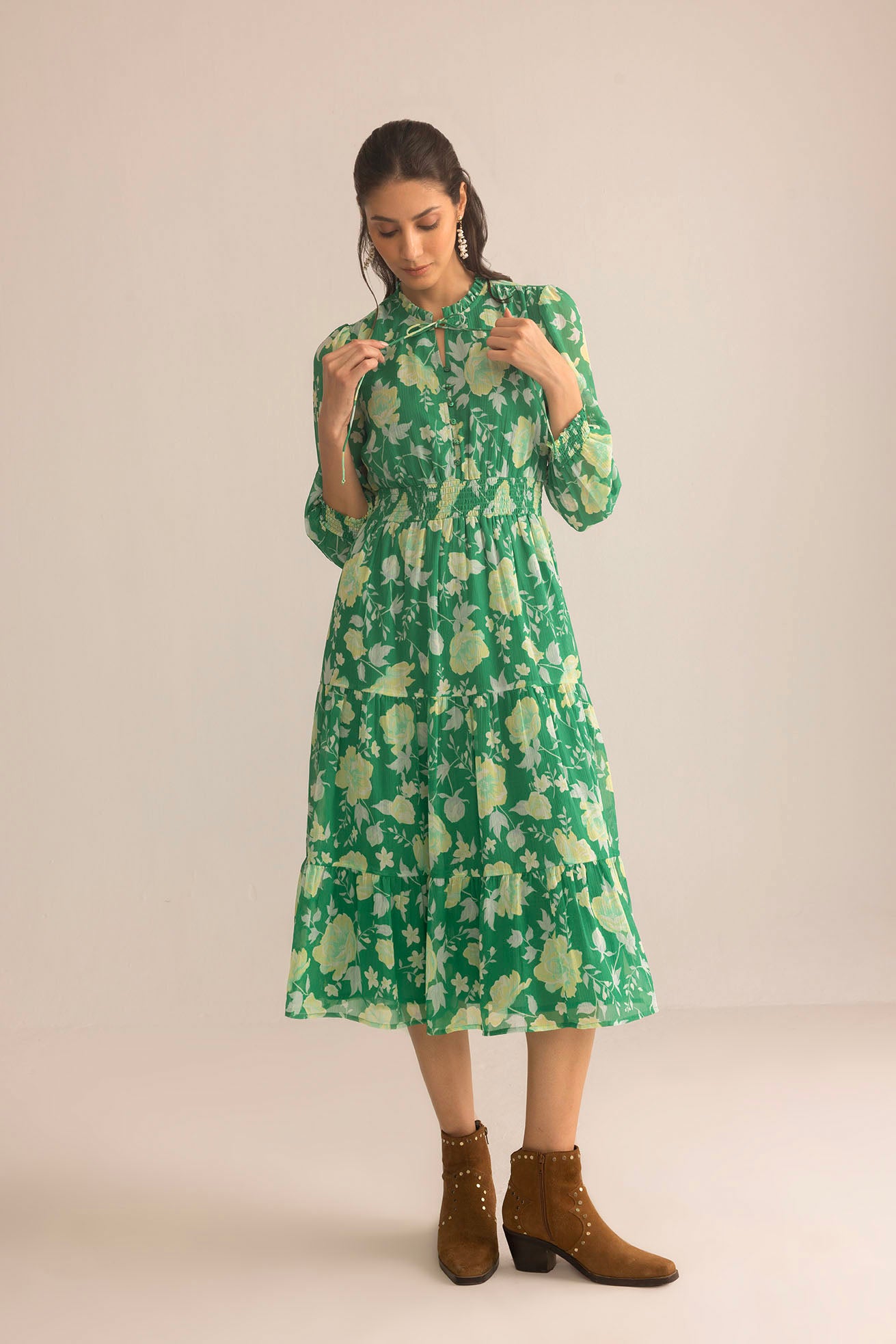 Fleur de Dusk Dress in Green