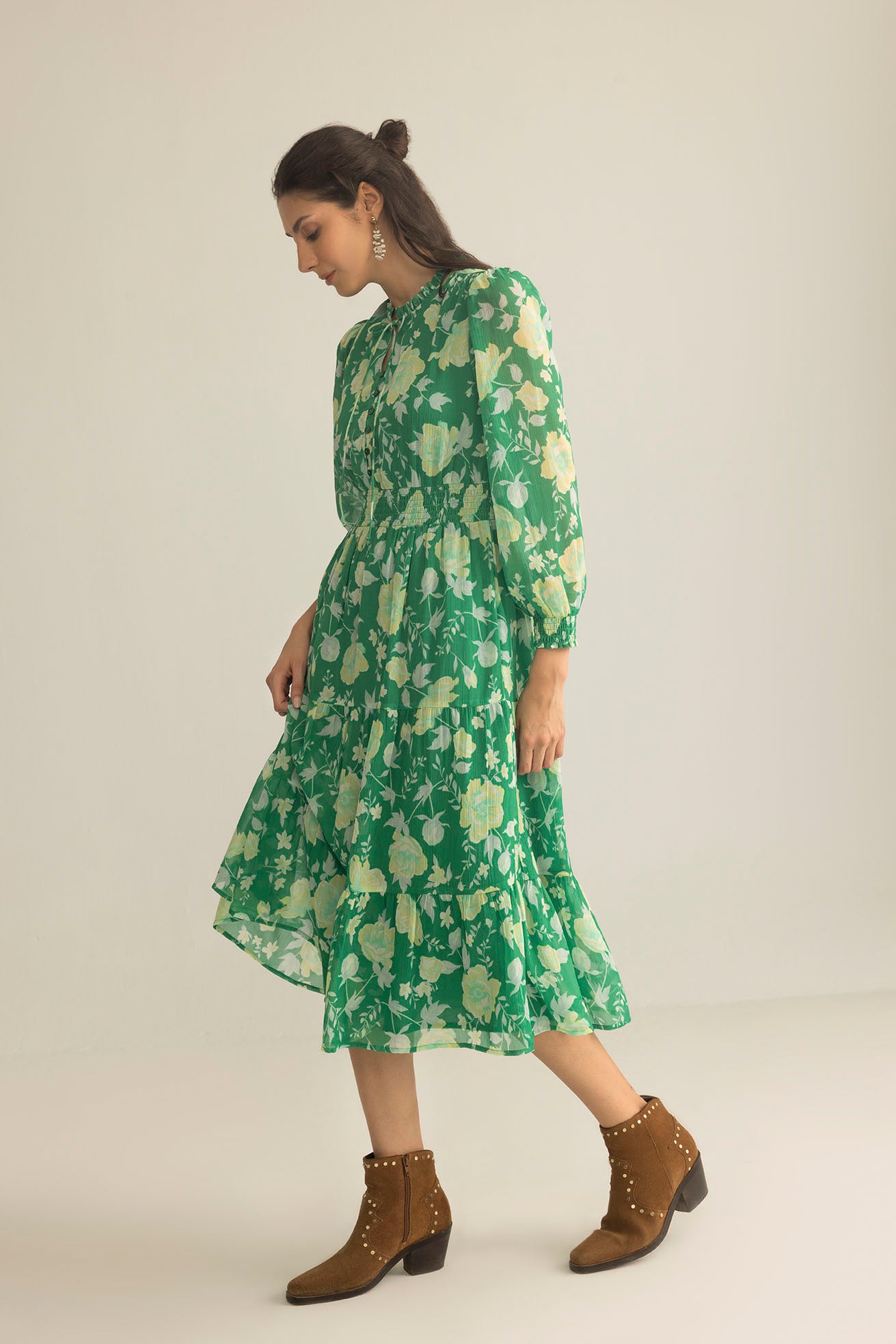 Fleur de Dusk Dress in Green