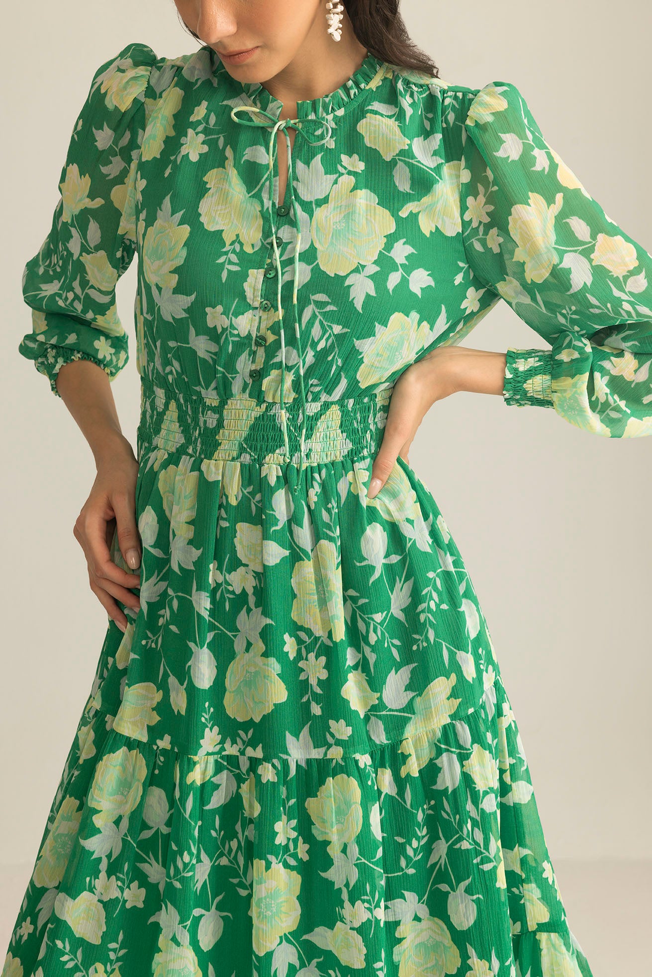 Fleur de Dusk Dress in Green