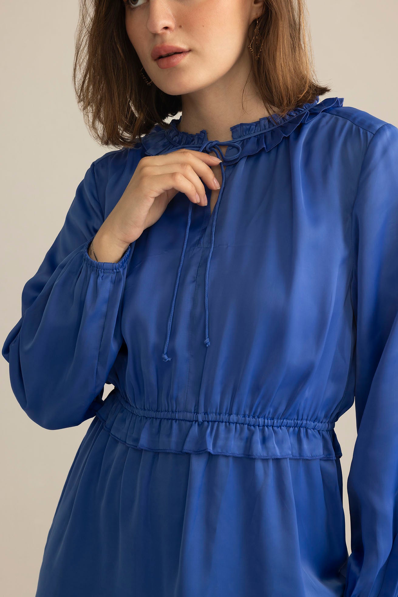 Wildflower Waltz Midi Dress in River Blue