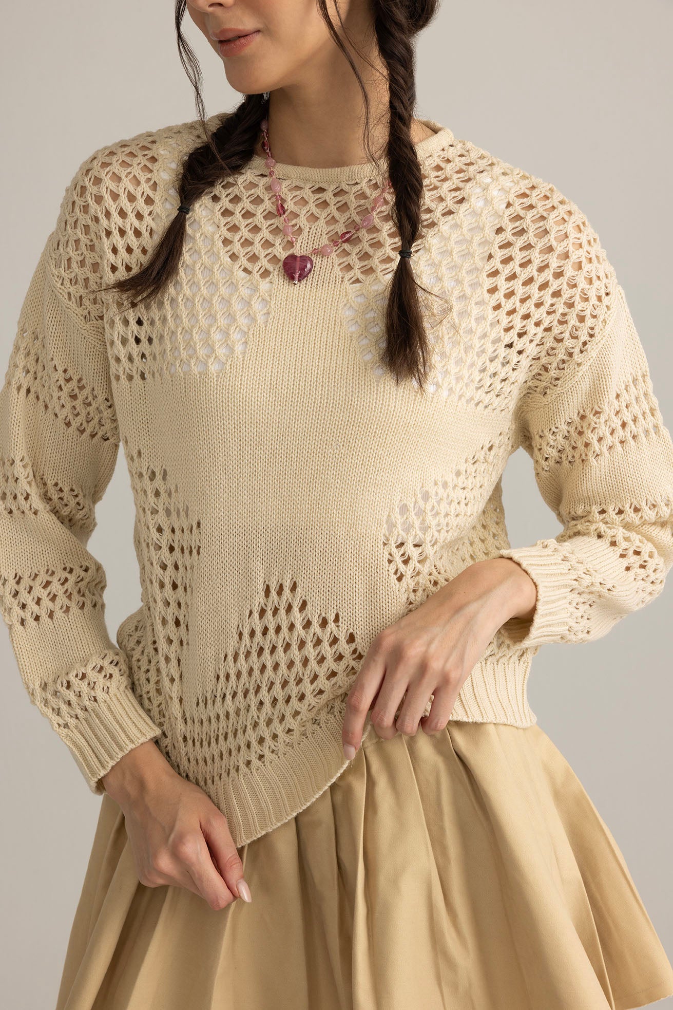 Midnight Mesa Knitted Sweater in Brown