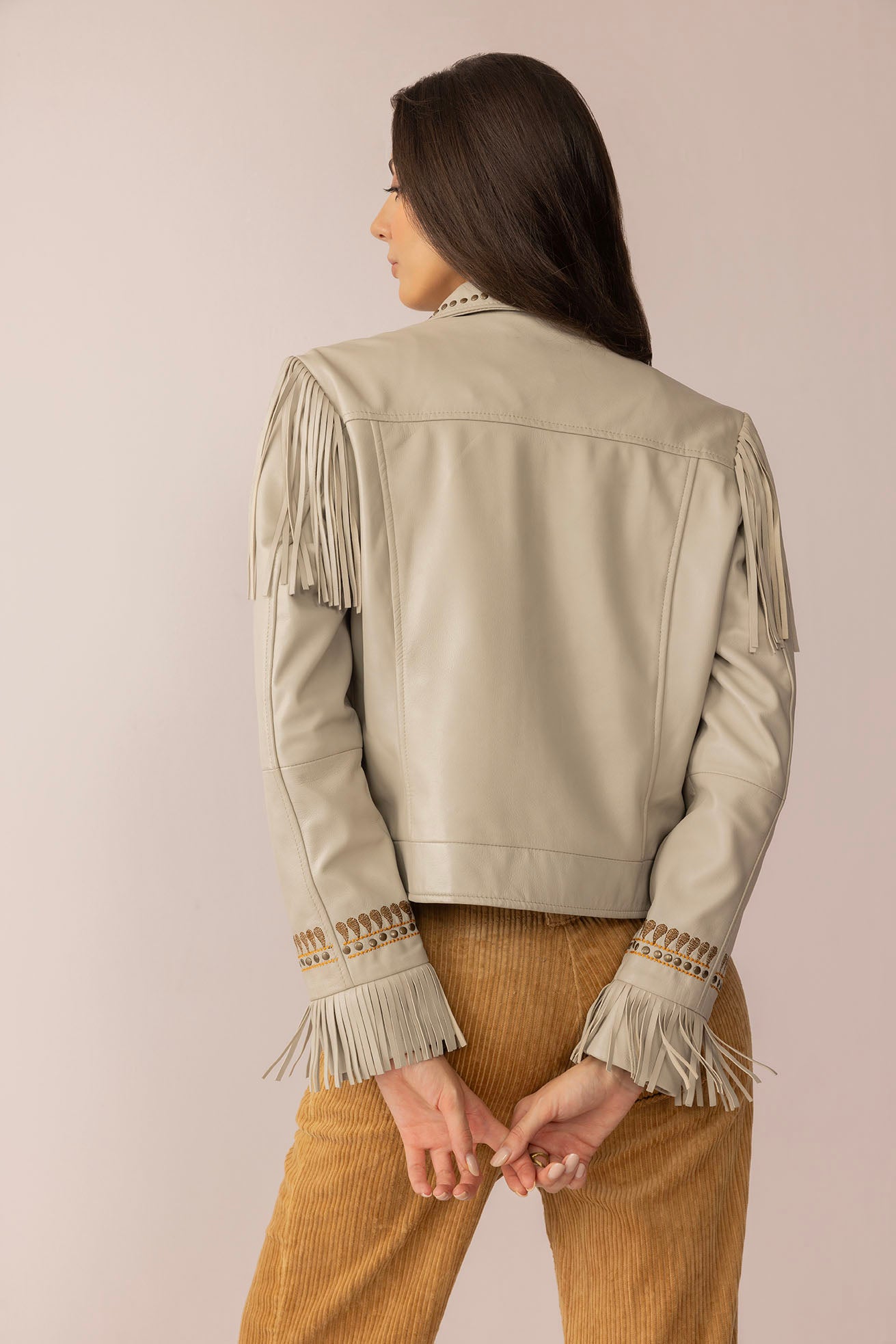 Dust & Daisies Leather Jacket in Starlit White