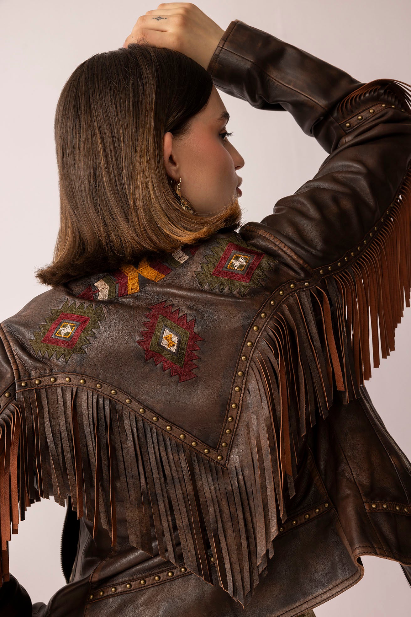 Fury Rider Leather Jacket in Smoky Brown