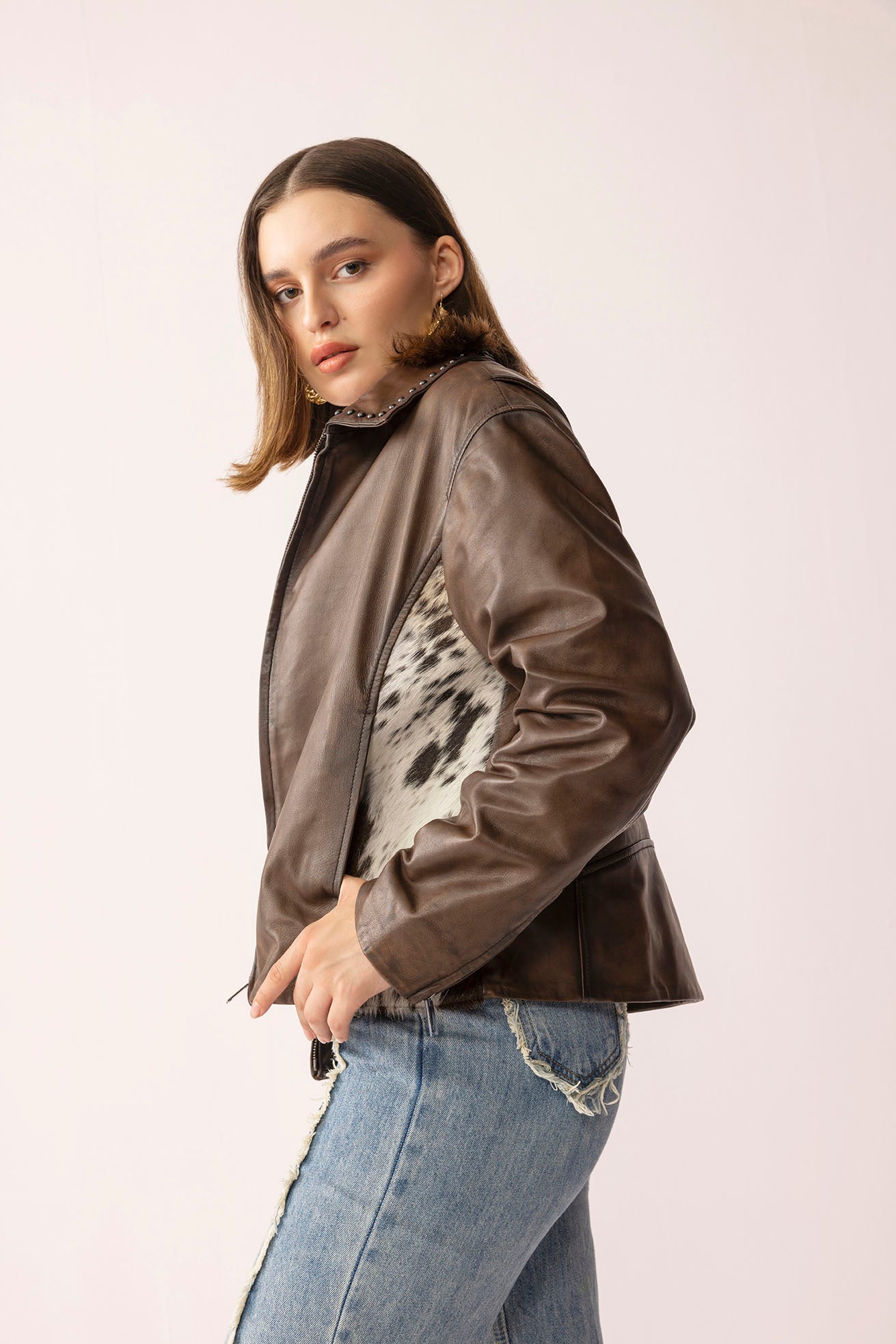 Emberhide Leather Jacket in Buckle Brown