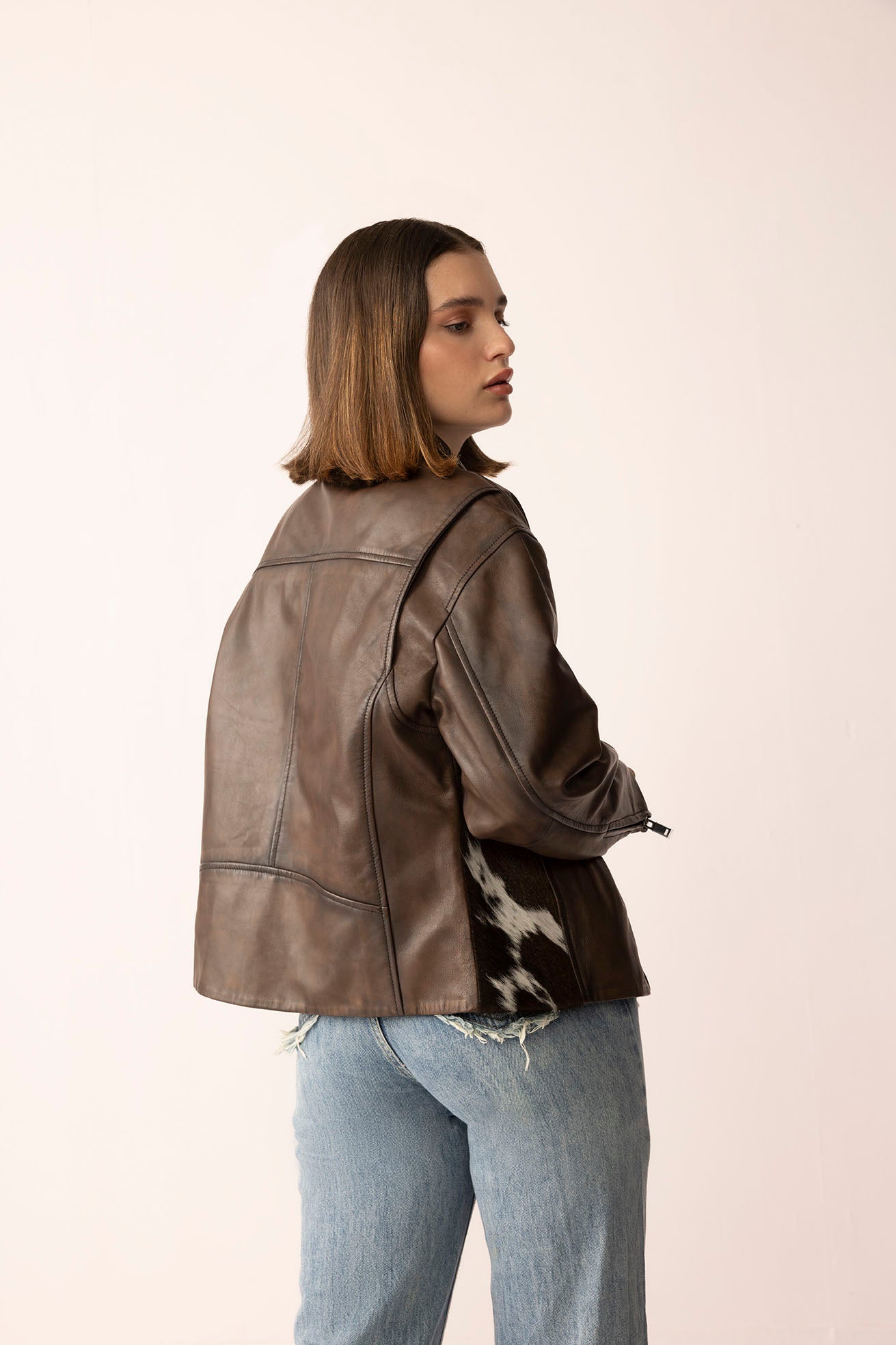 Emberhide Leather Jacket in Buckle Brown