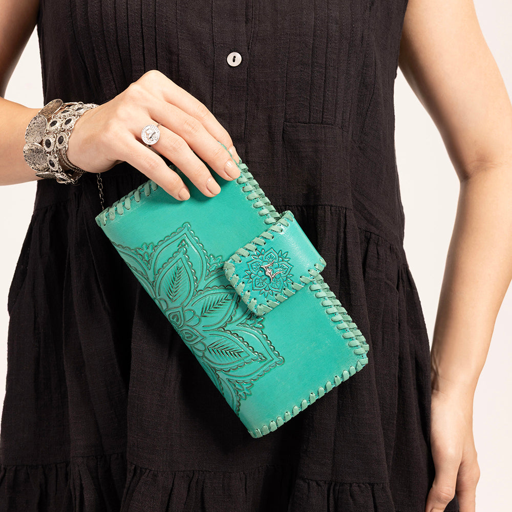 Desert Lotus Wallet - Turquoise