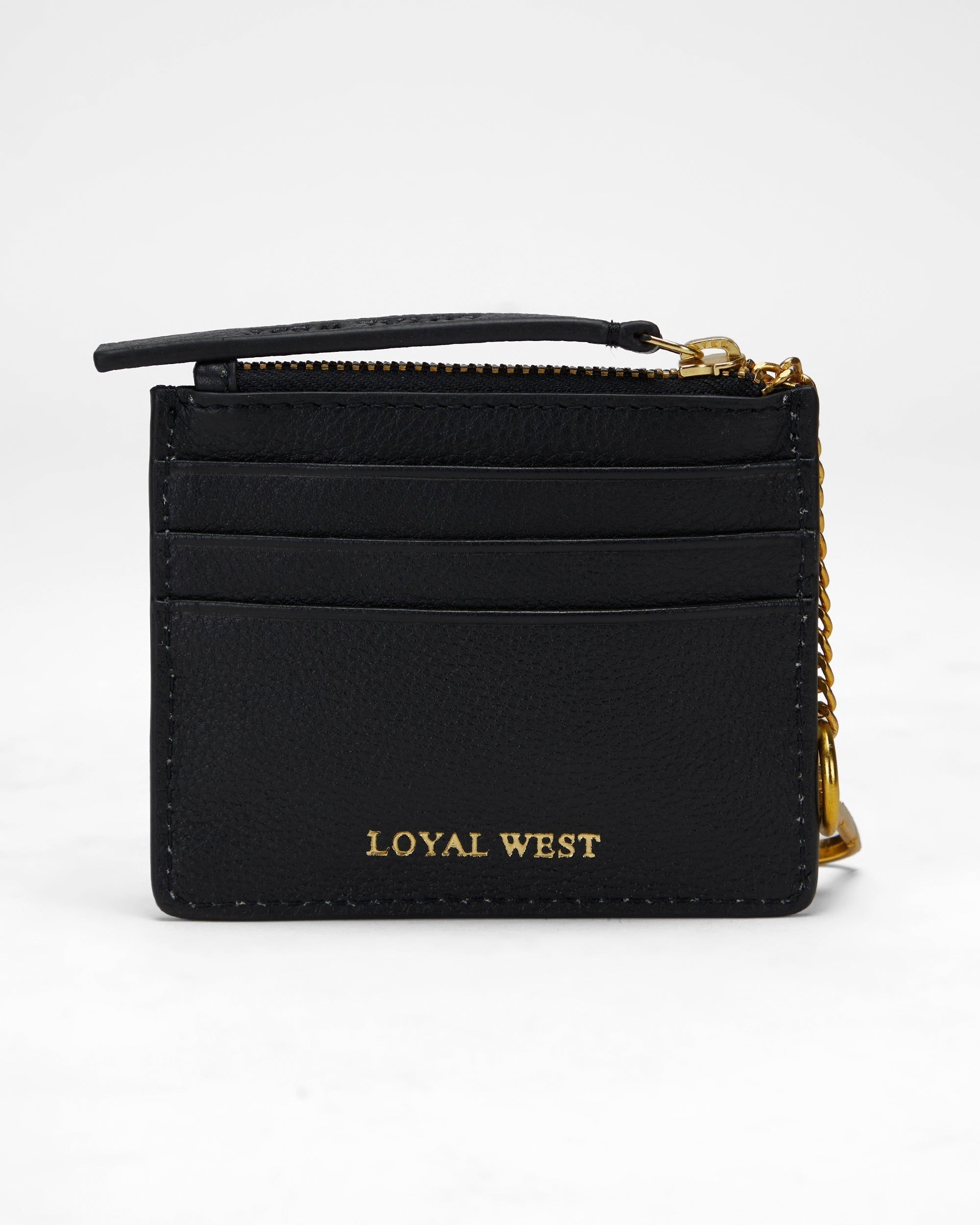 Sophia Credit Card Holder In Black & White Cowhide
