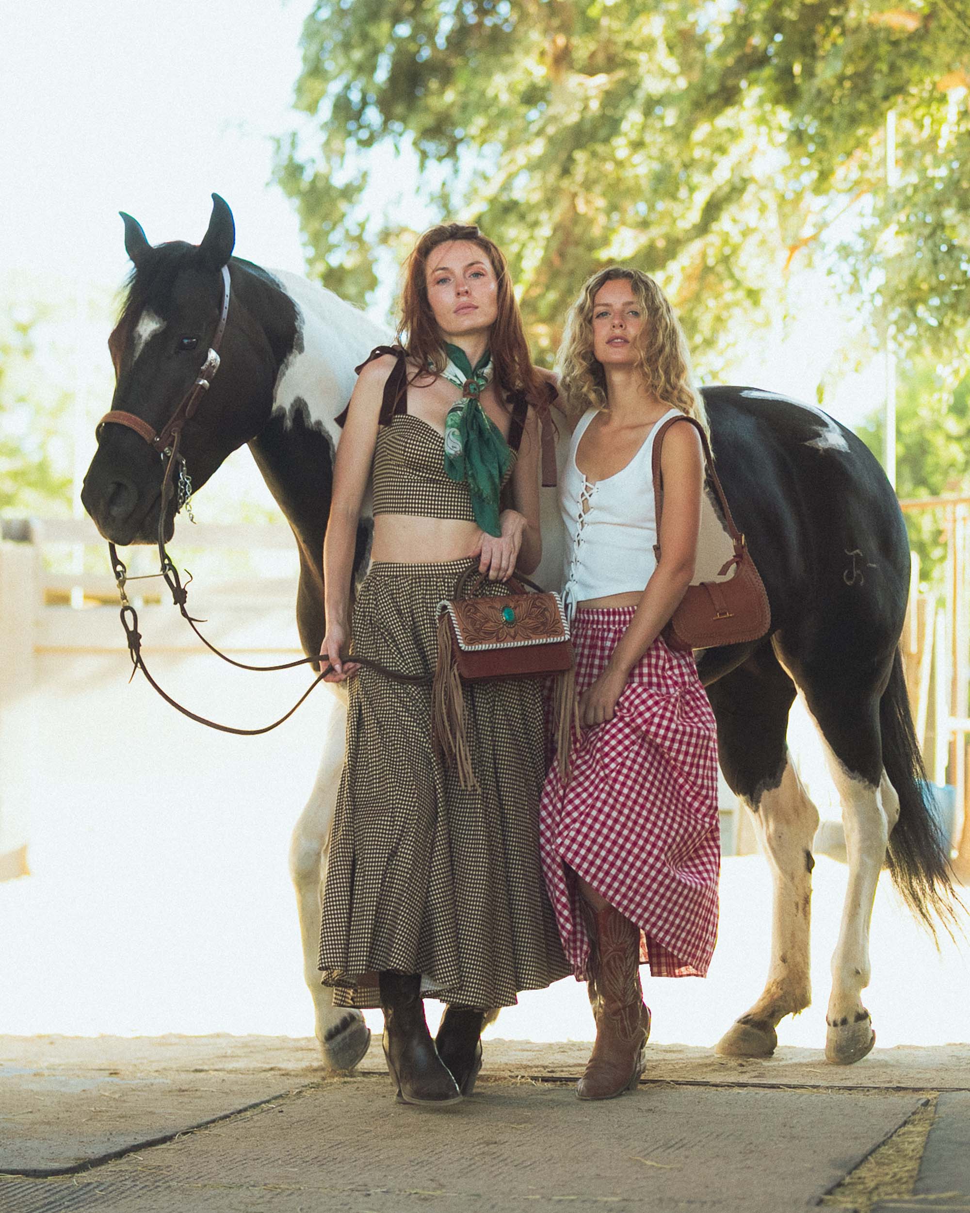 Daylight'S Ballet Silk Scarves With Handtooled Leather Slider - Western Sky