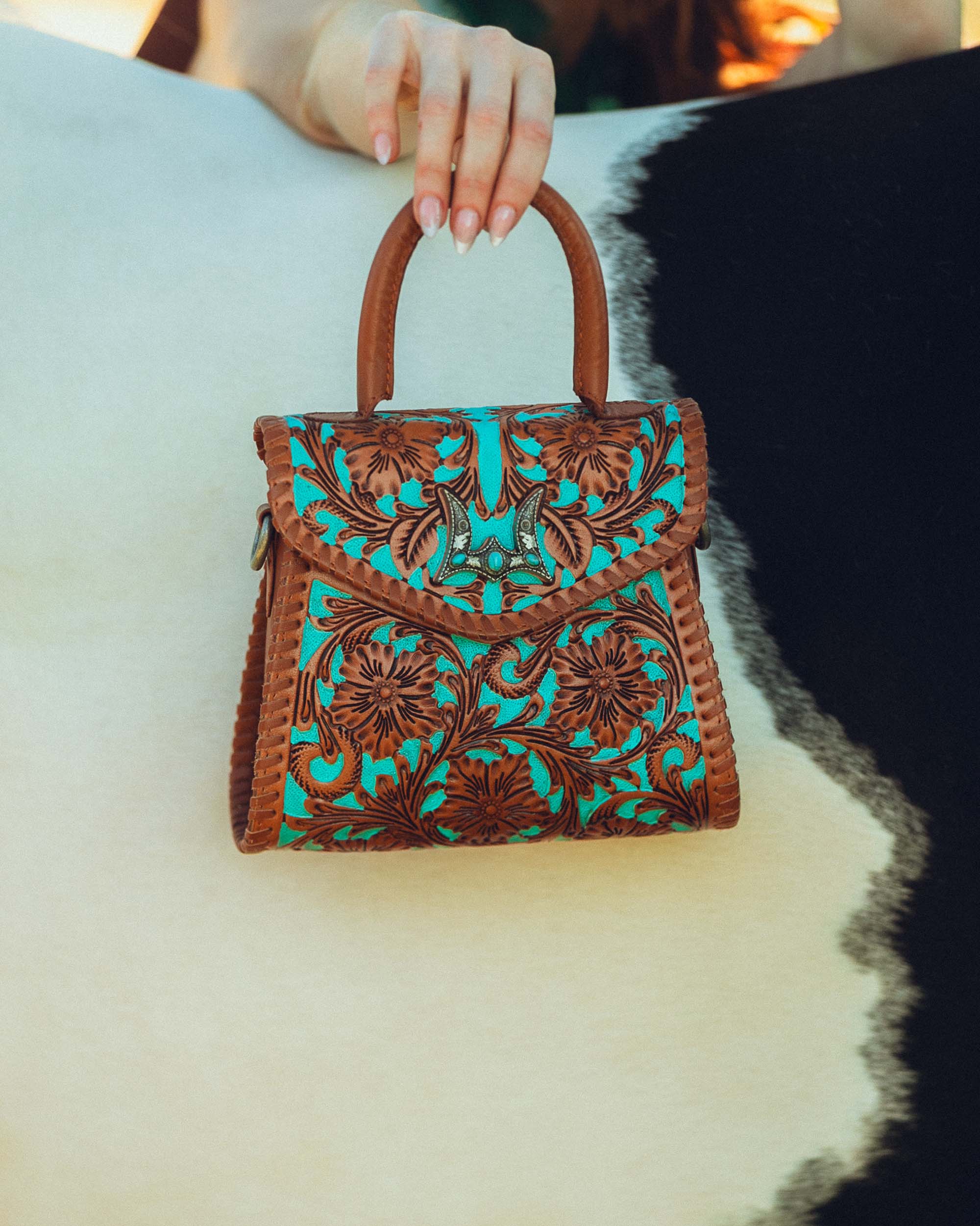 Loyal West Leon Mini Handle Purse - Whiskey & Water