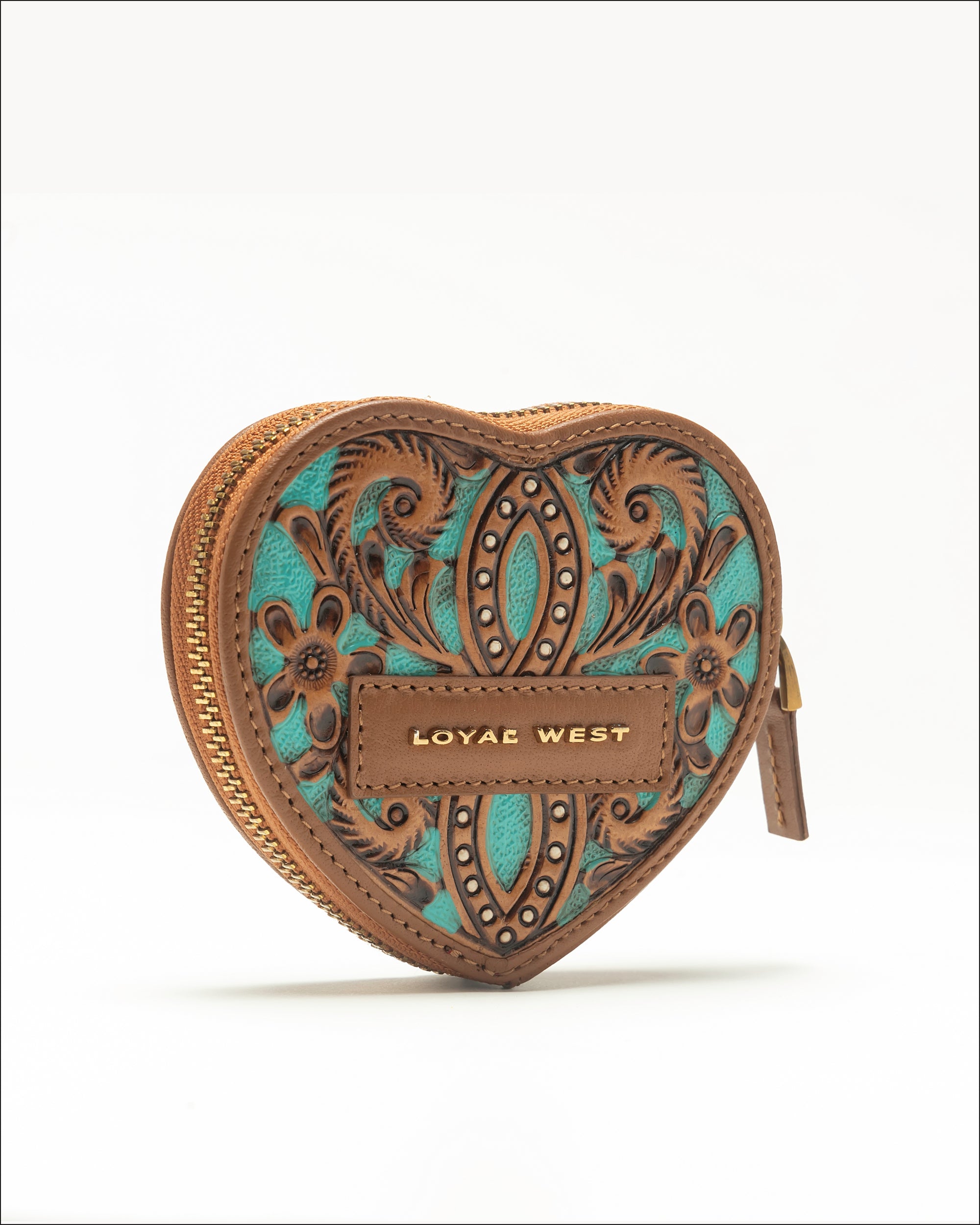 Cupid Coin Pouch Handtooled Leather - Whiskey & Water