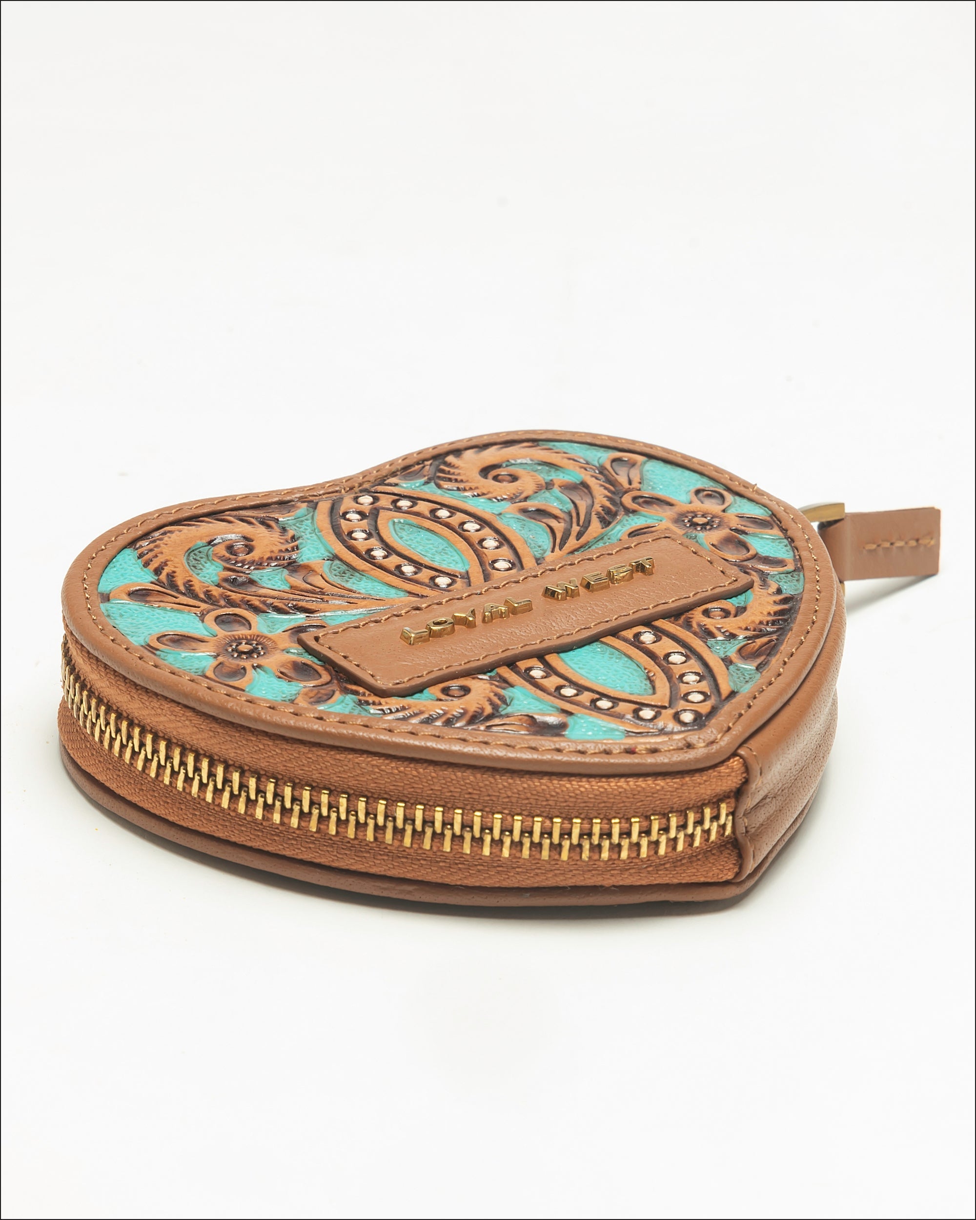 Cupid Coin Pouch Handtooled Leather - Whiskey & Water