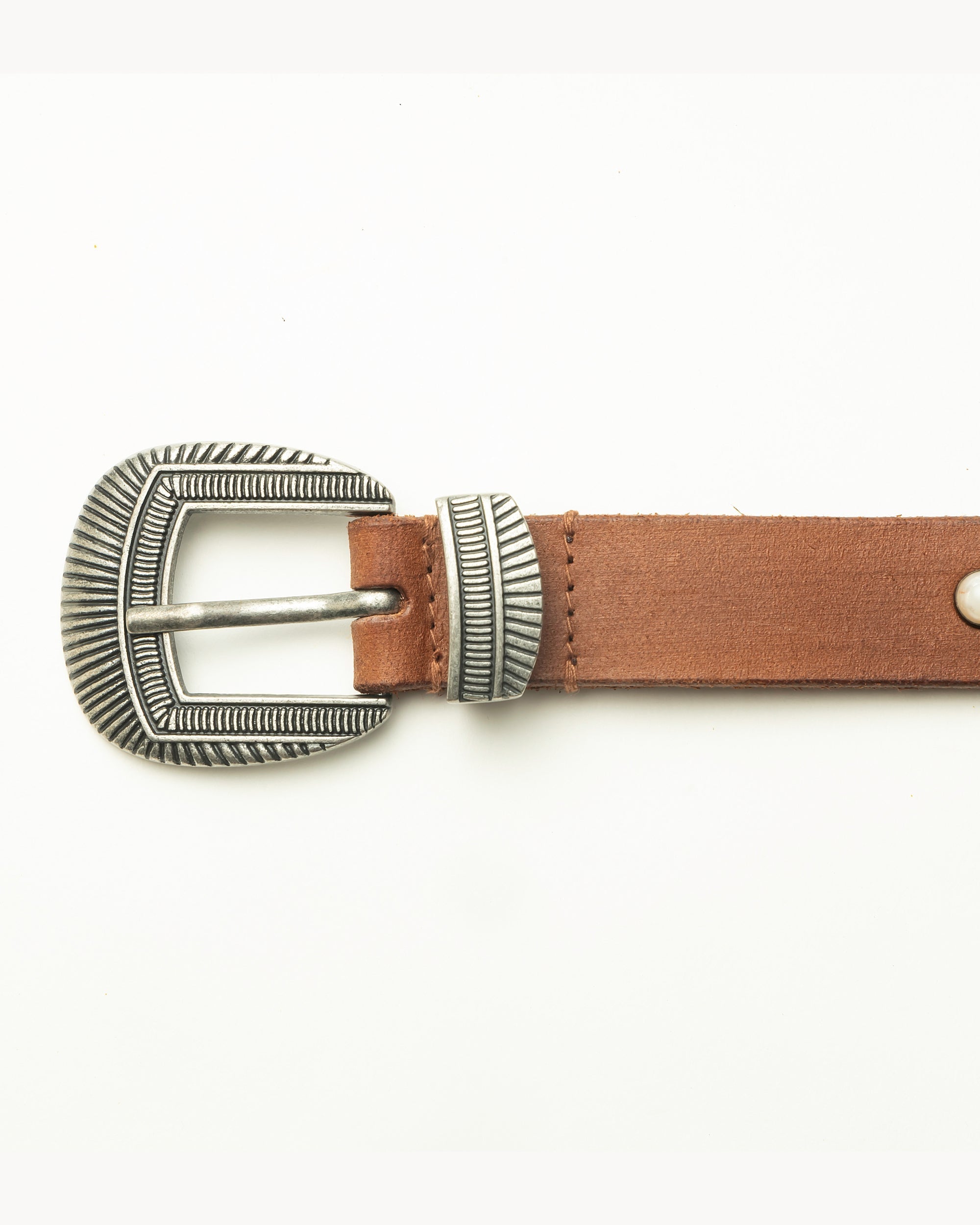 Midnight Ranger Leather Belt In Calfskin - Saddle Brown
