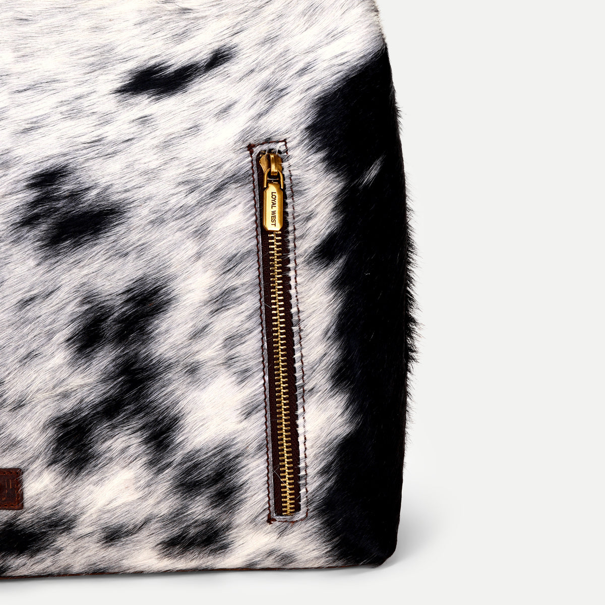 Lw Large Hobo Bag In Black & White Cowhide