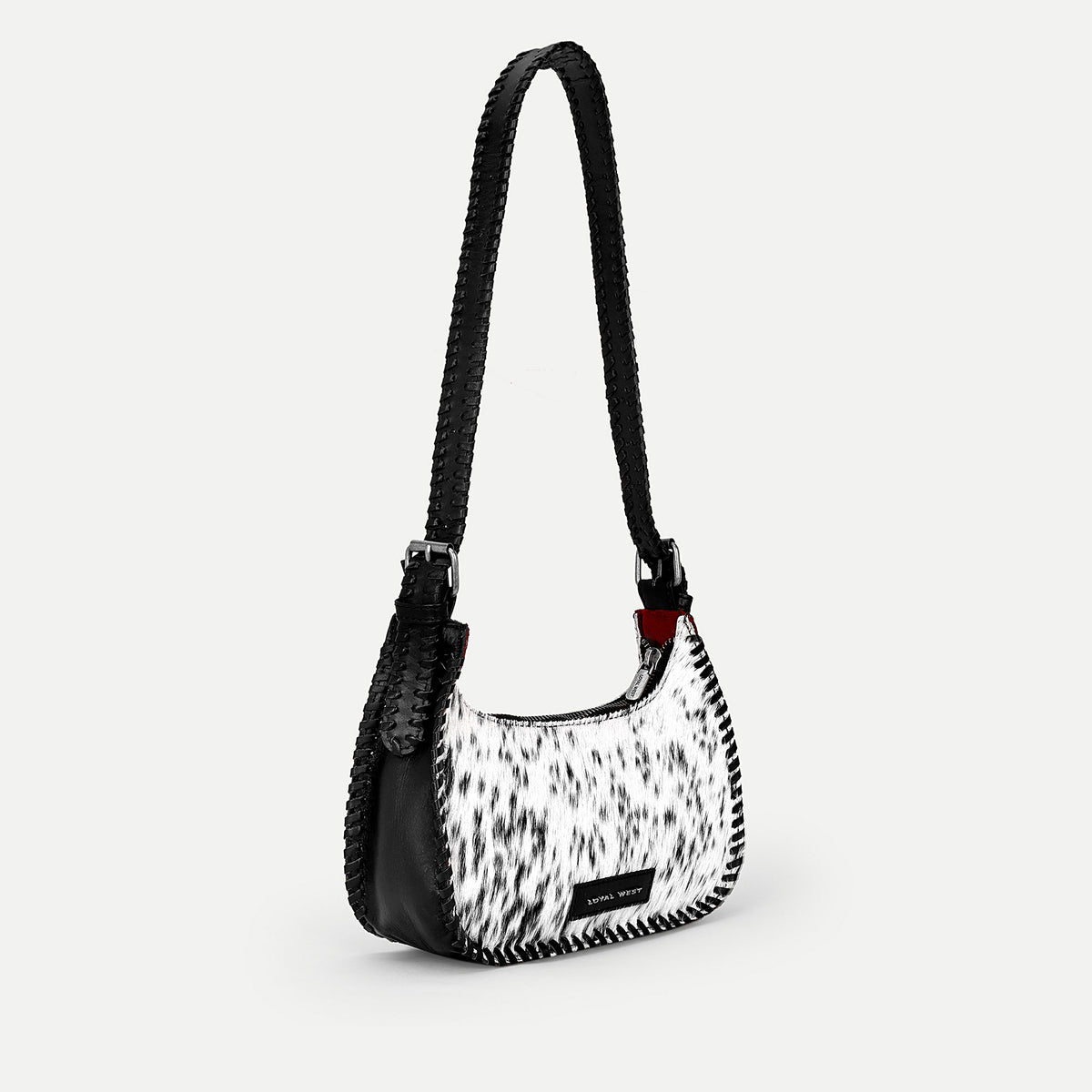 Dannia Medium Purse In Black & White Cowhide