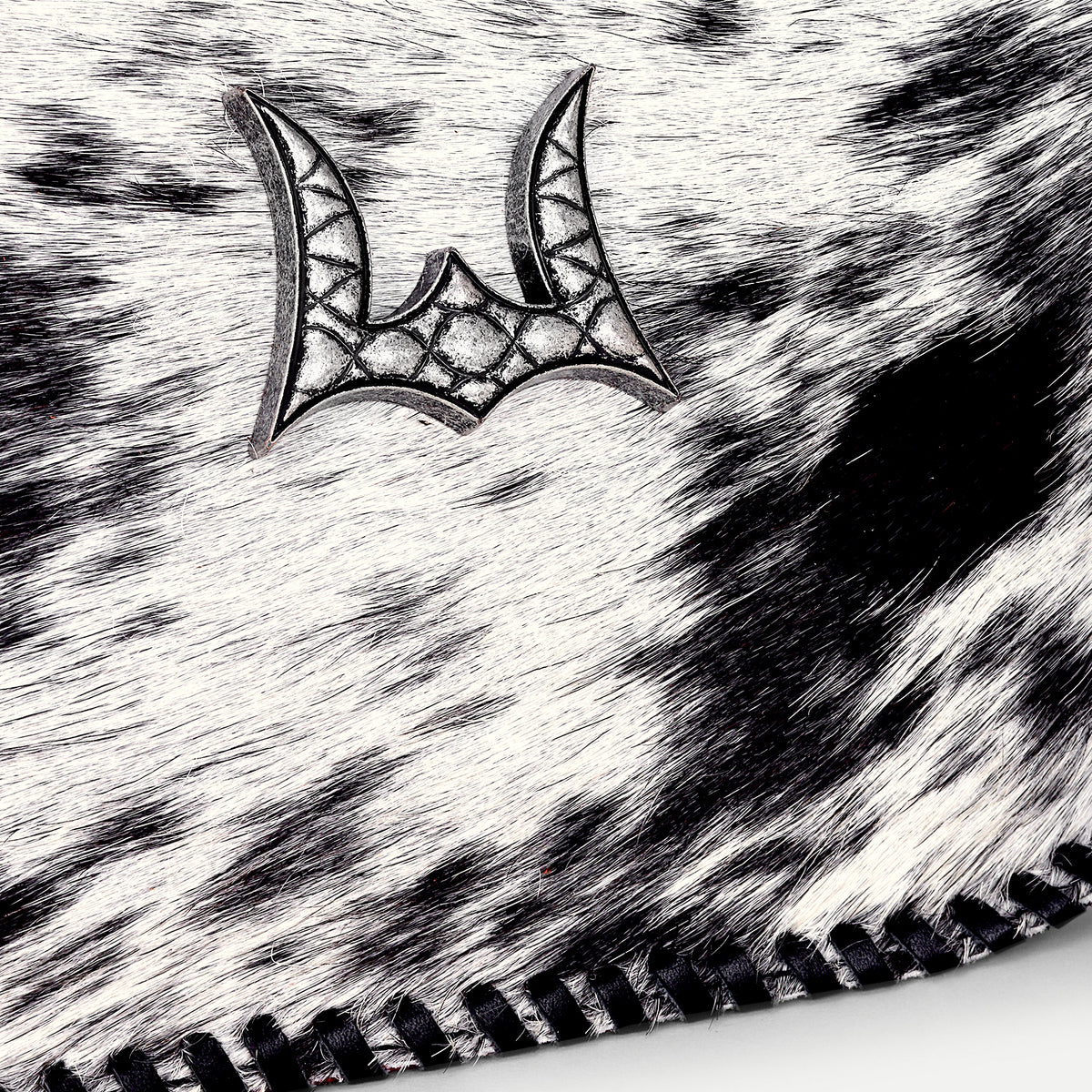 Dannia Medium Purse In Black & White Cowhide
