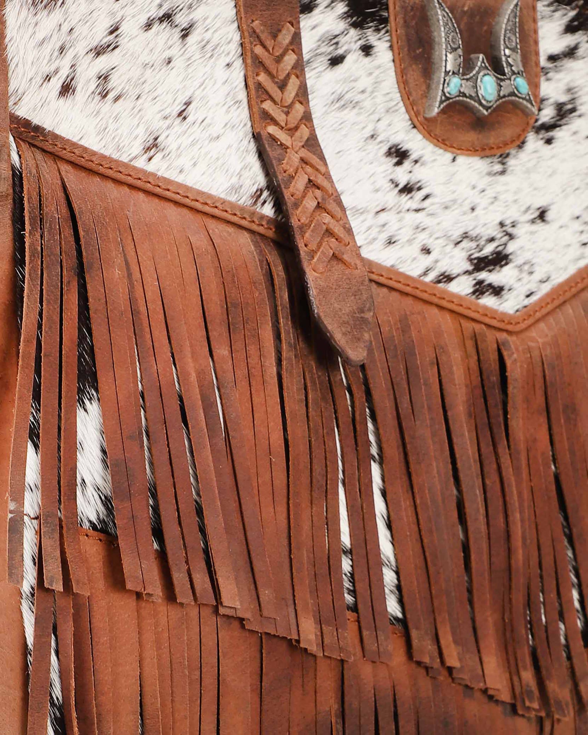 Hide And Fringe Large Cowhide Purse