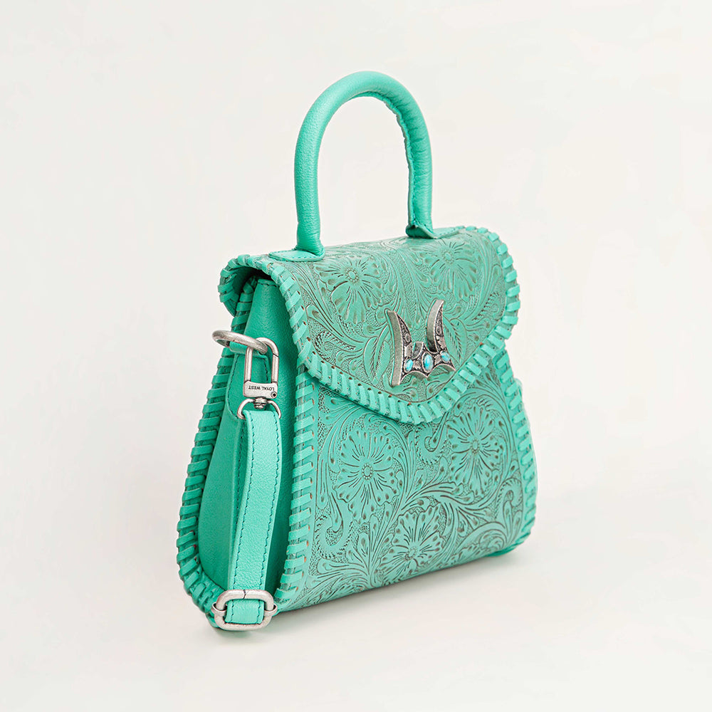 Leon Mini Handle Purse - Turquoise