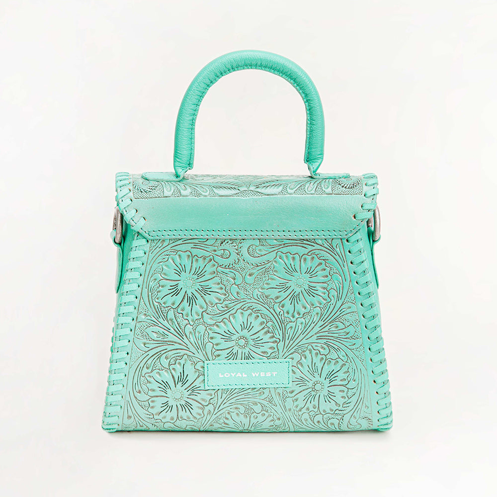 Leon Mini Handle Purse - Turquoise