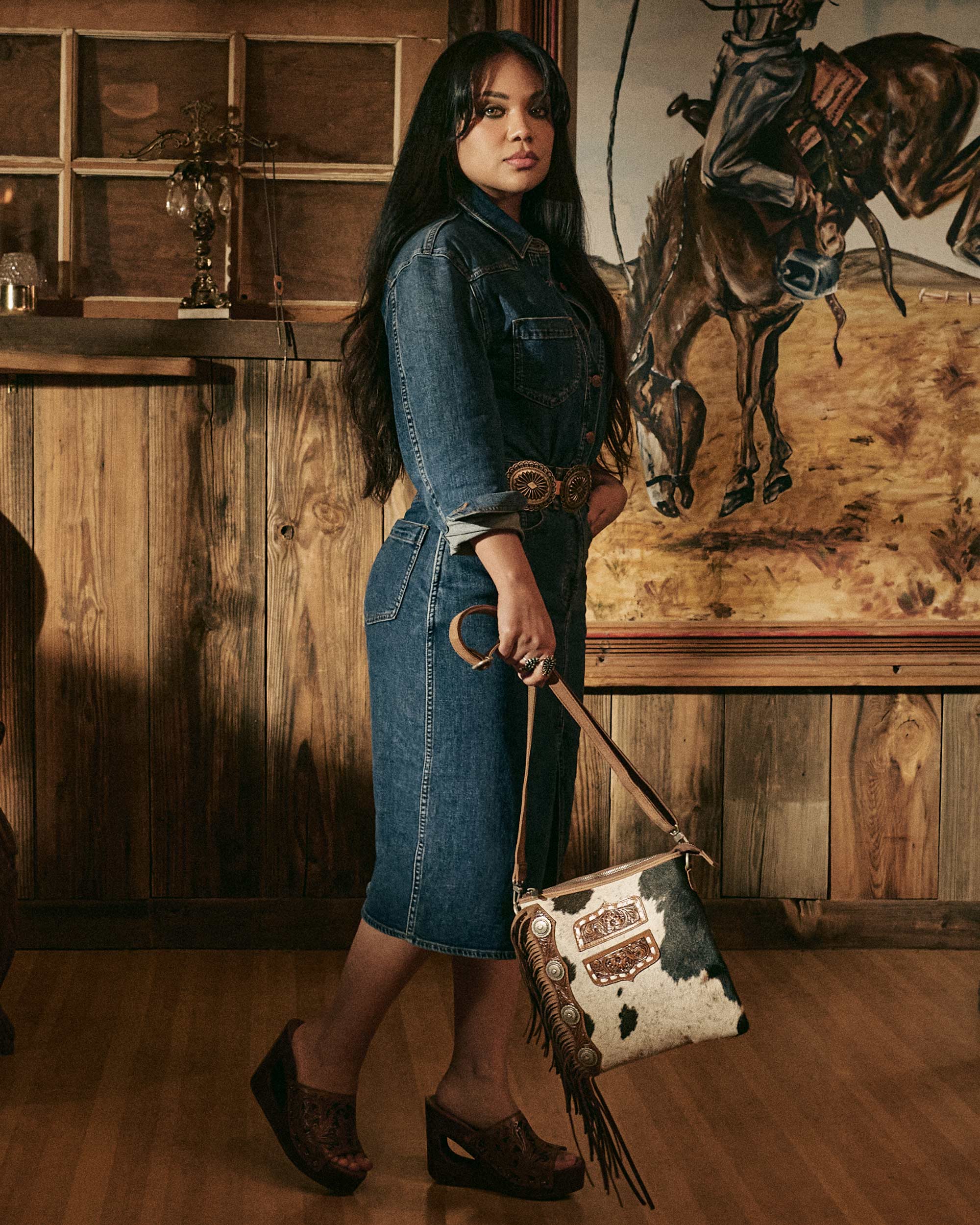 Ranch Queen Cowhide Tassle-Bag