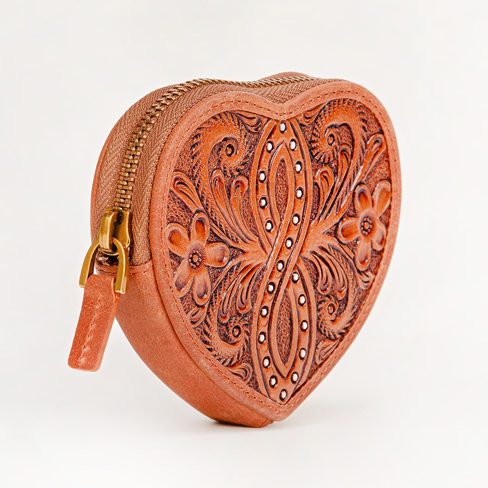 Cupid Coin Pouch Handtooled Leather