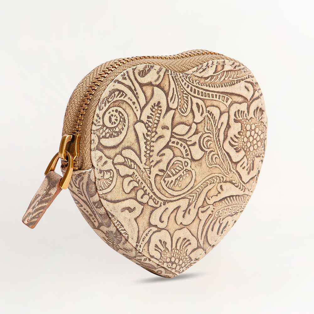 Cupid Coin Pouch Embossed Floral