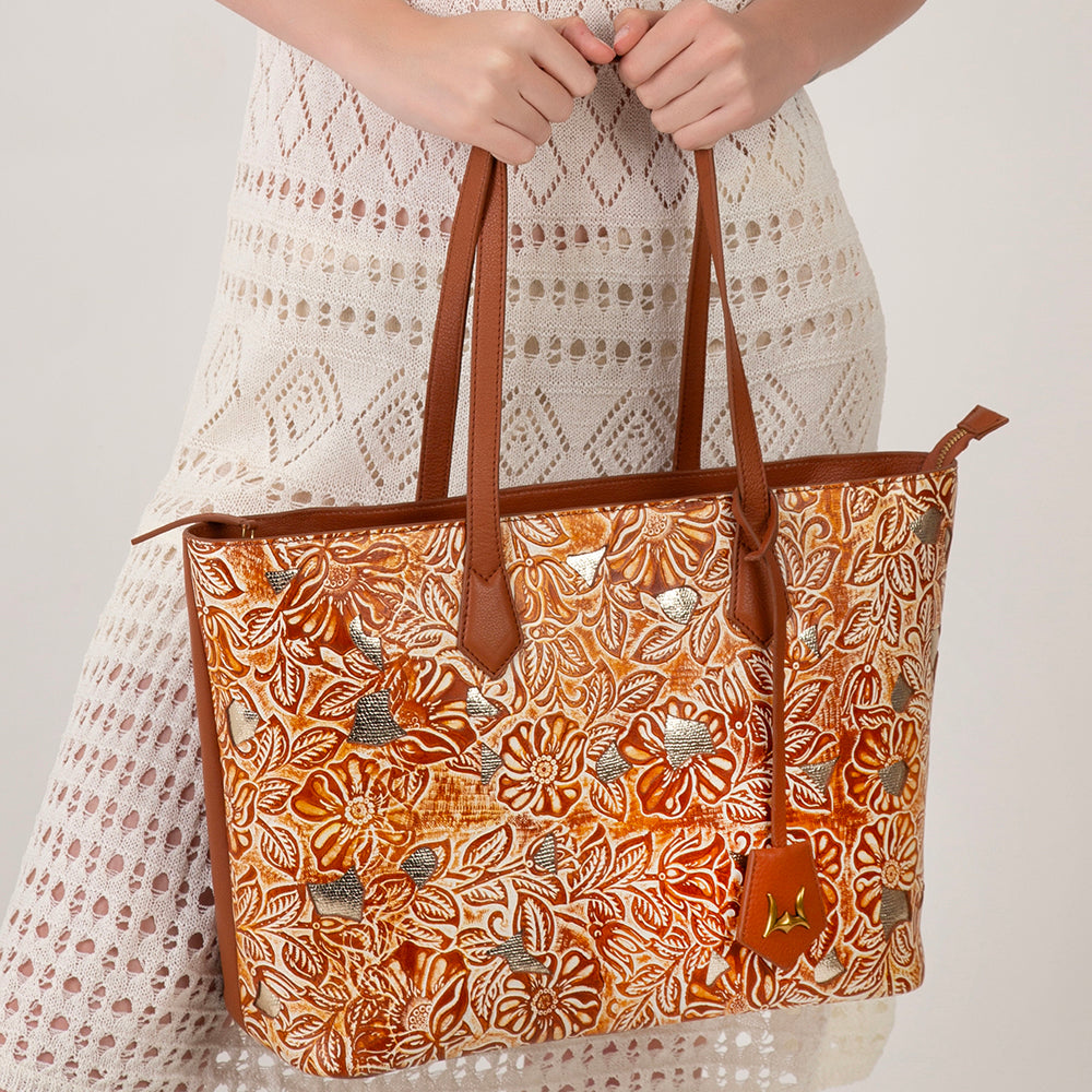 California Poppy Large Bag Golden Floral