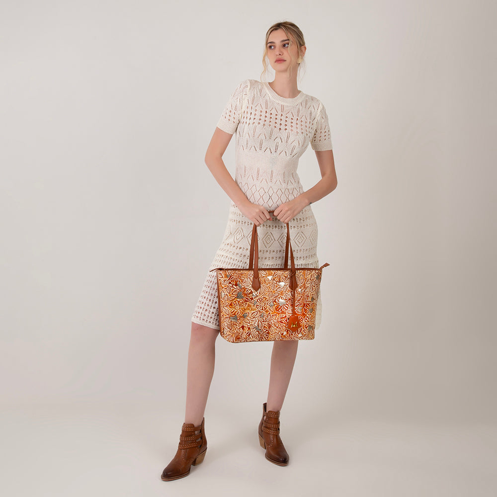 California Poppy Large Bag Golden Floral